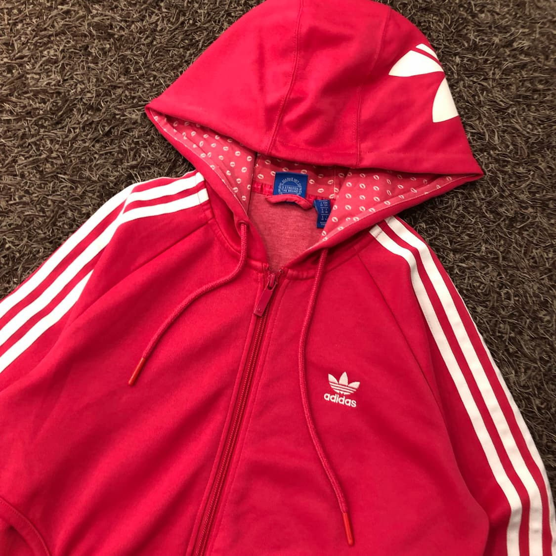 S 아디다스 핑크 후드 져지 트랙 자켓 상품이미지2