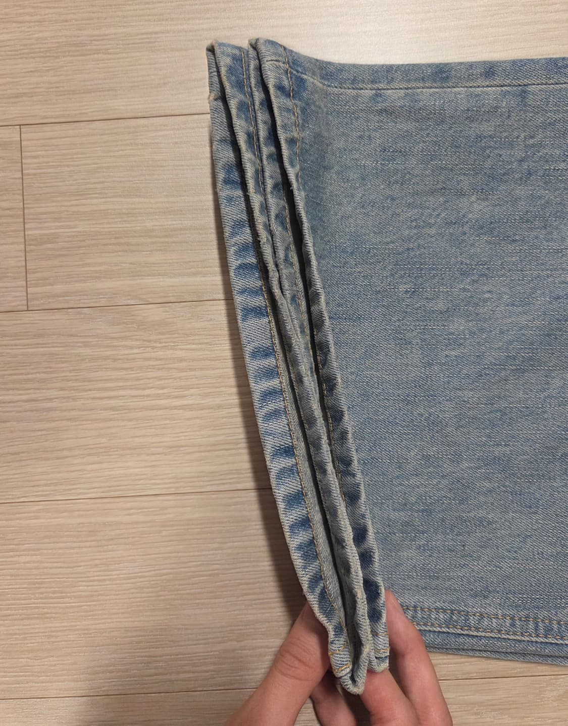 다이브인 루즈드 와이드 데님 (워시드 블루) 상품이미지5