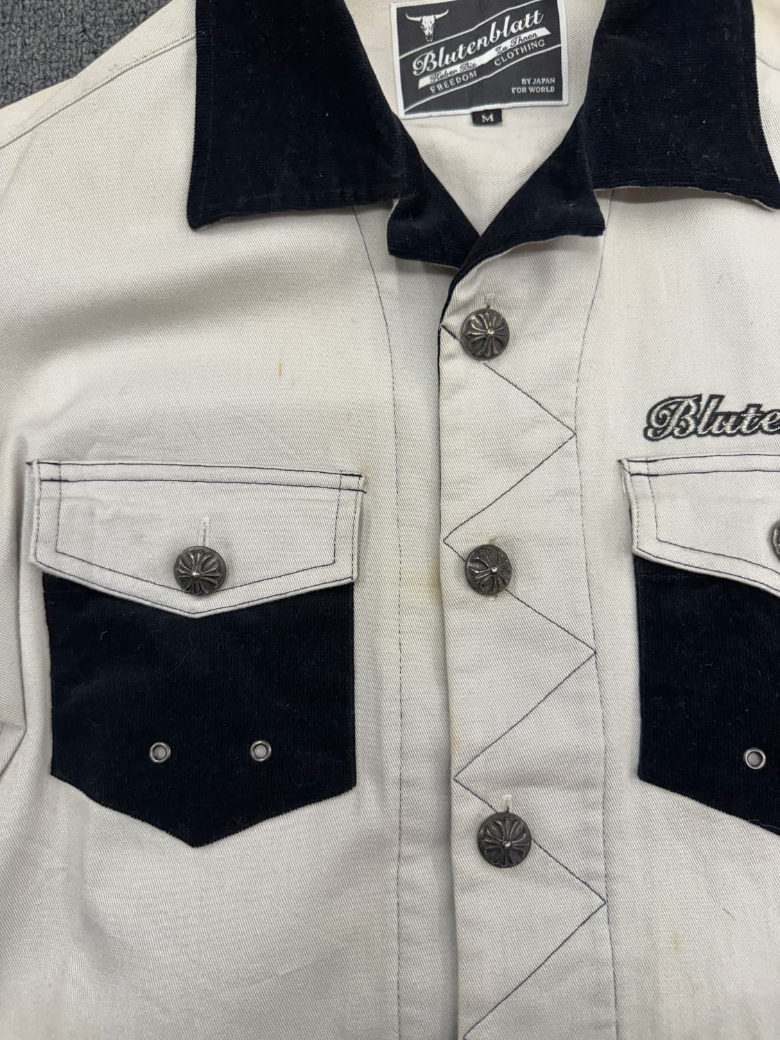 M)blutenblatt 빈티지 콘쵸 버튼 여성 칠부 셔츠 상품이미지6