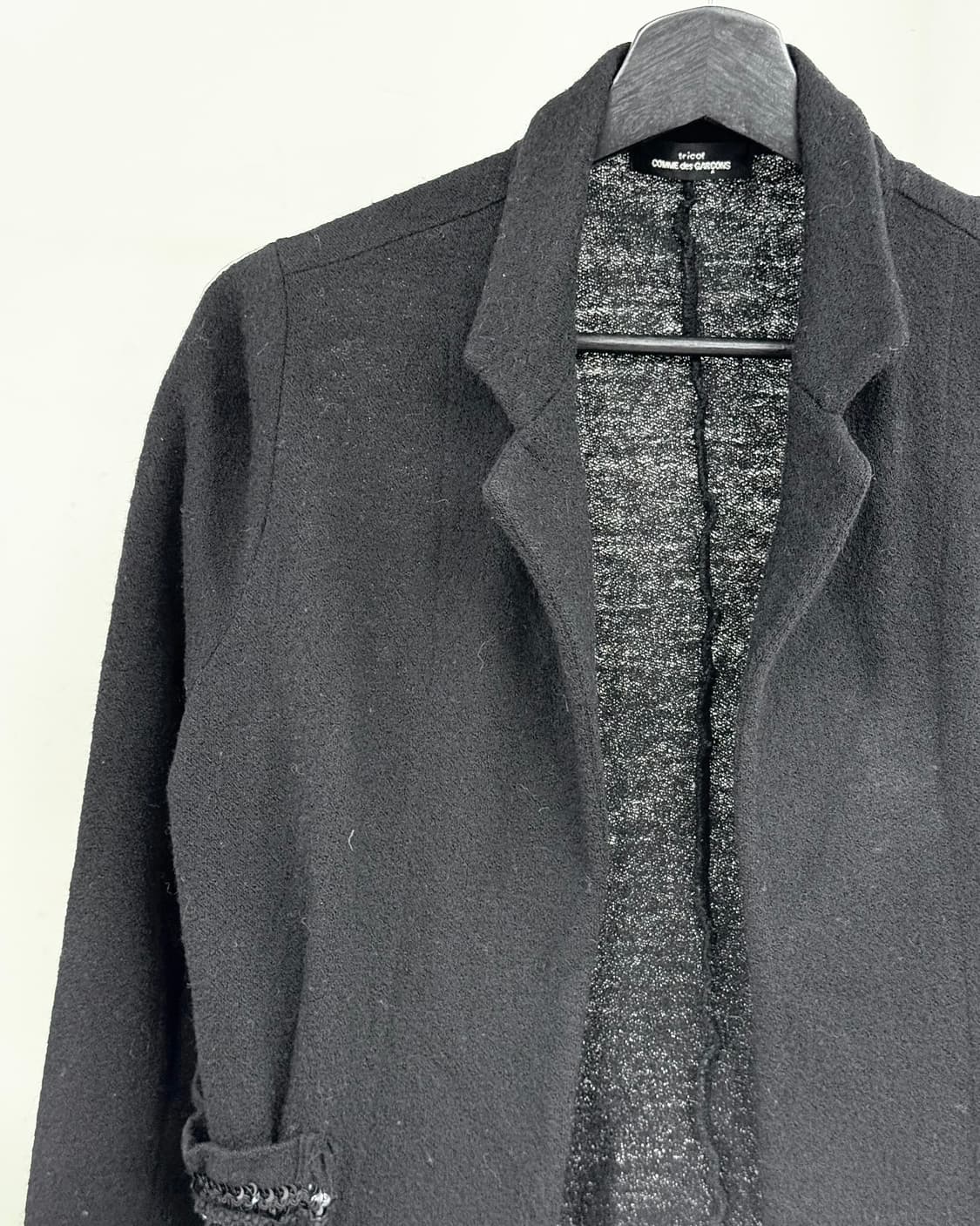 꼼데가르송 트리콧 블랙 스팽글 포켓 오픈 가디건 상품이미지3