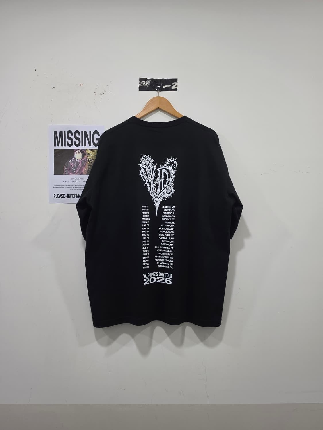 JETT VALENTINE 2026 Tour 반팔 XL 상품이미지4