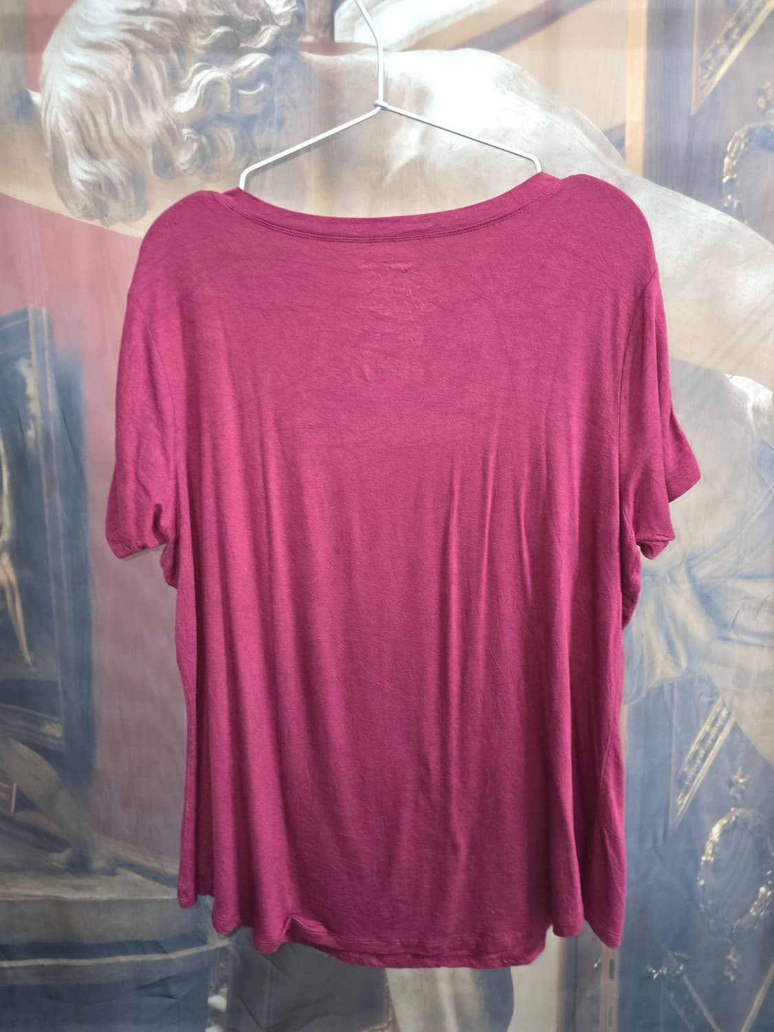 HARD ROCK COUTURE 비스코스 와이드 V넥 티셔츠 상품이미지3