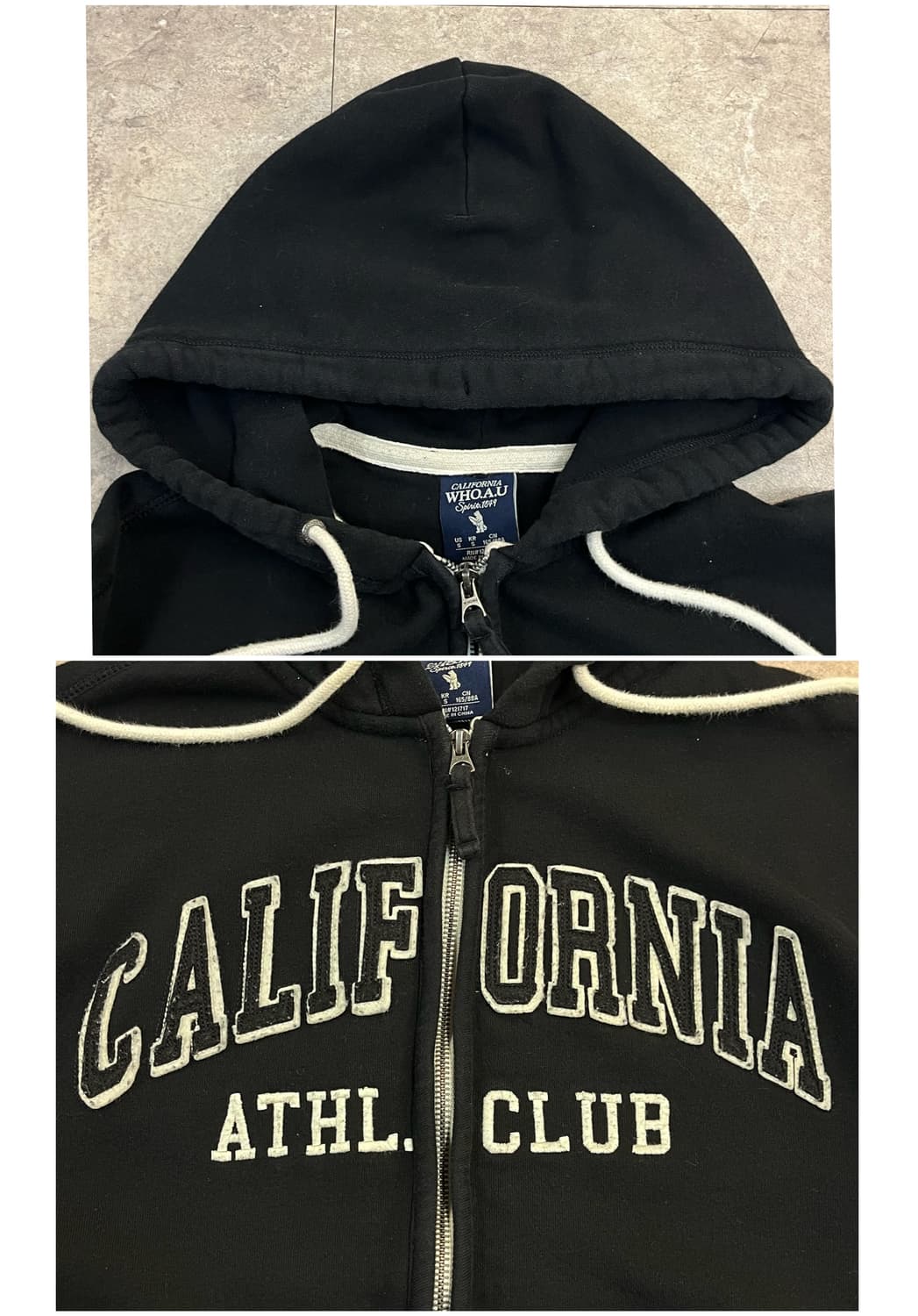 후아유 투웨이 기모 후드집업 블랙 S #csz3448 상품이미지6