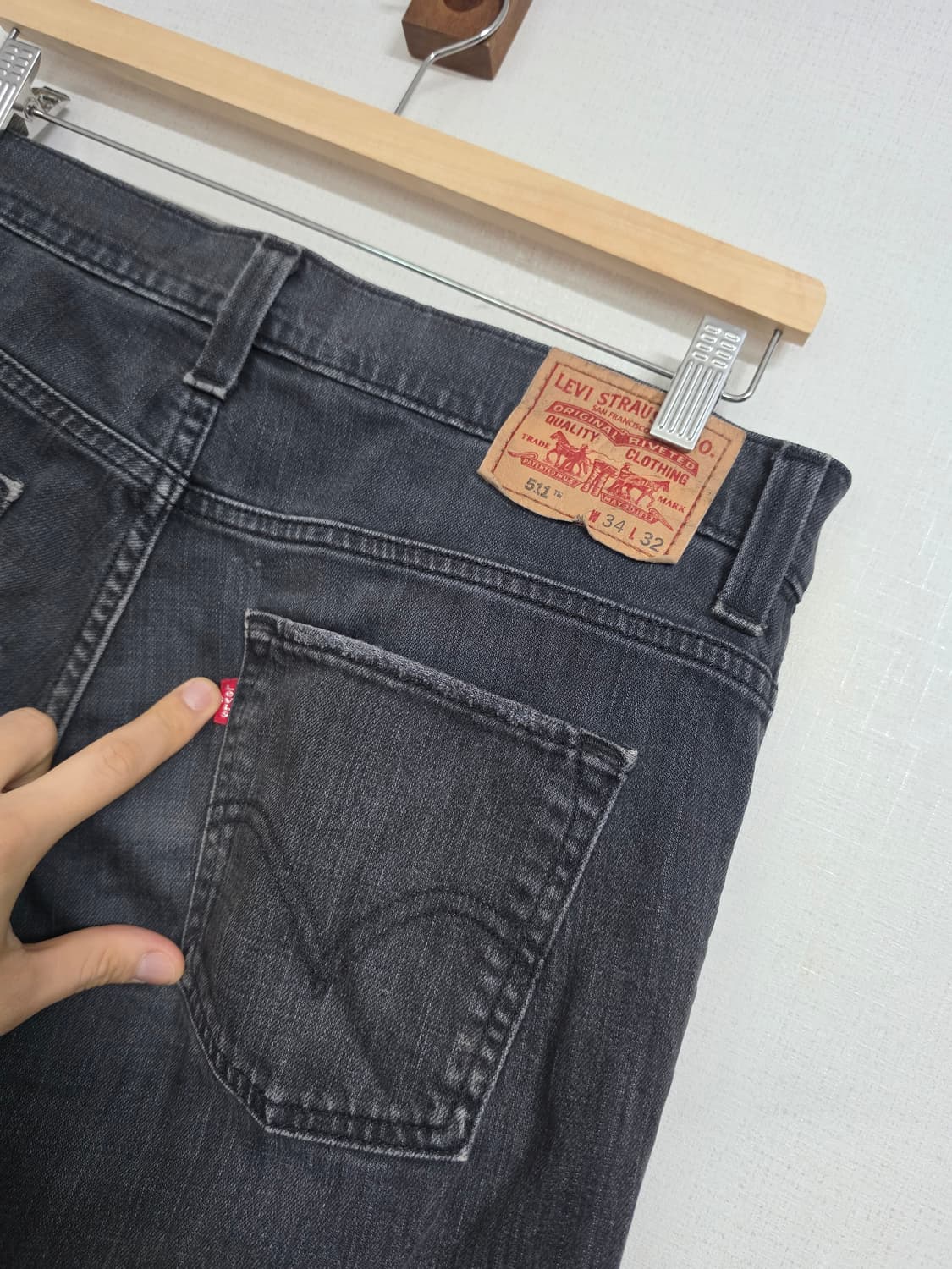 00s 리바이스 511 흑청 데님팬츠 34 상품이미지5