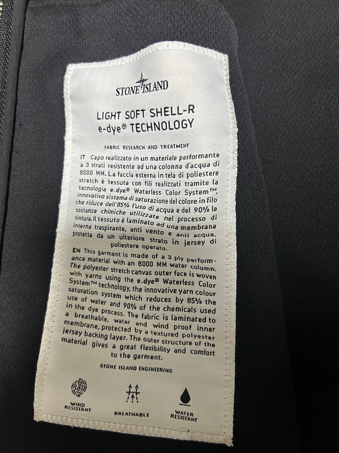 21ss 스톤아일랜드 소프트쉘 M 블랙 상품이미지4