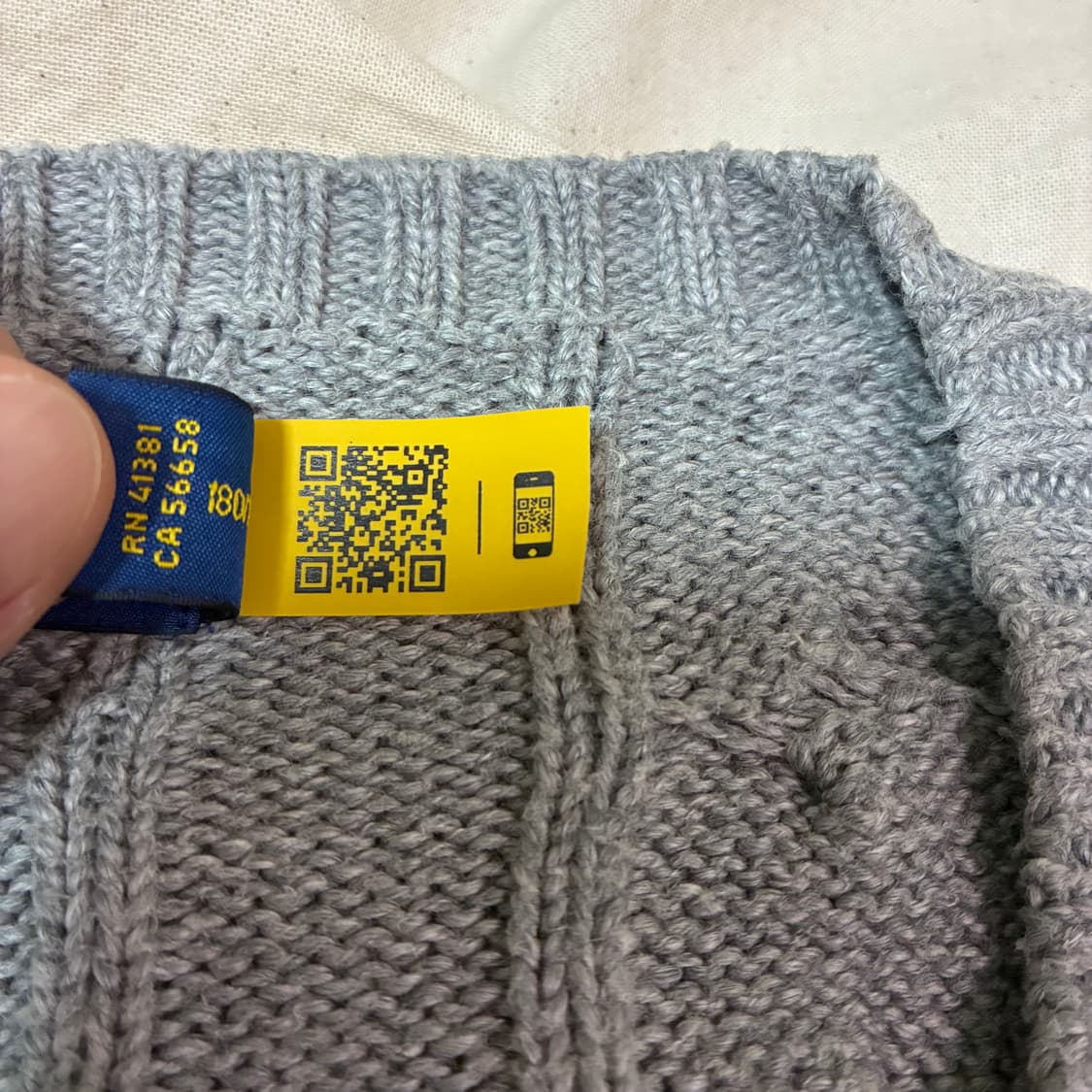 (정품QR) 폴로 꽈배기 니트 그레이 상품이미지6