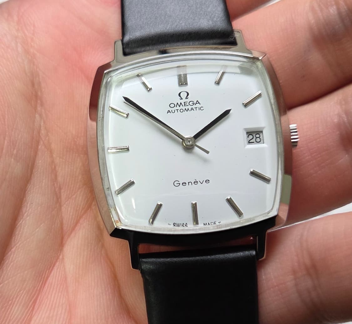 빈티지 오메가 제네브 정사각탱크 화이트 싱글데이트 오토매틱 
 상품이미지5