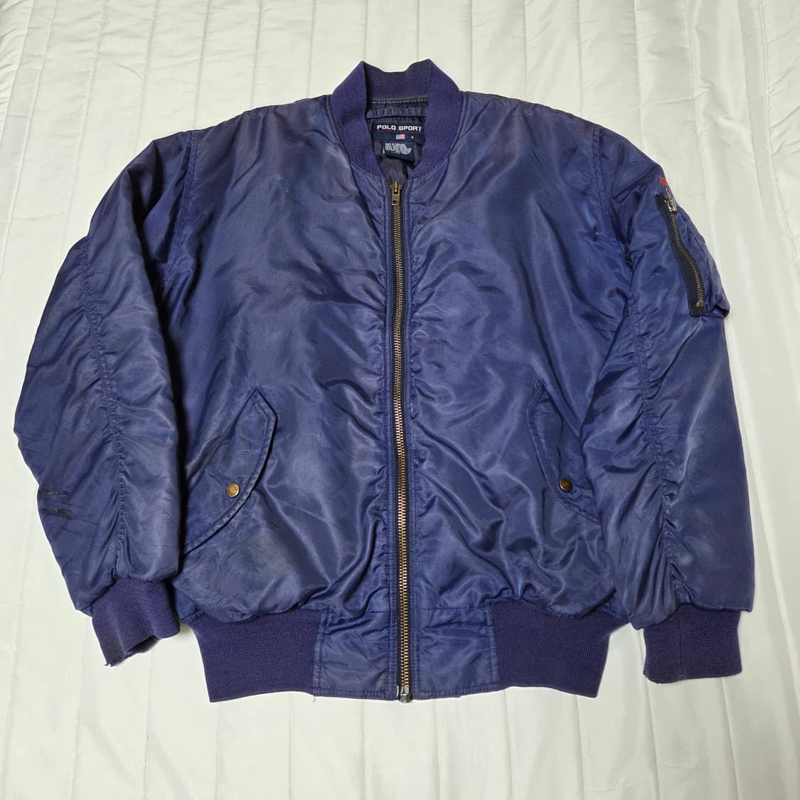 90s 폴로스포츠 스펠아웃 MA-1 랄프로렌 항공점퍼 다크네이비 상품이미지1