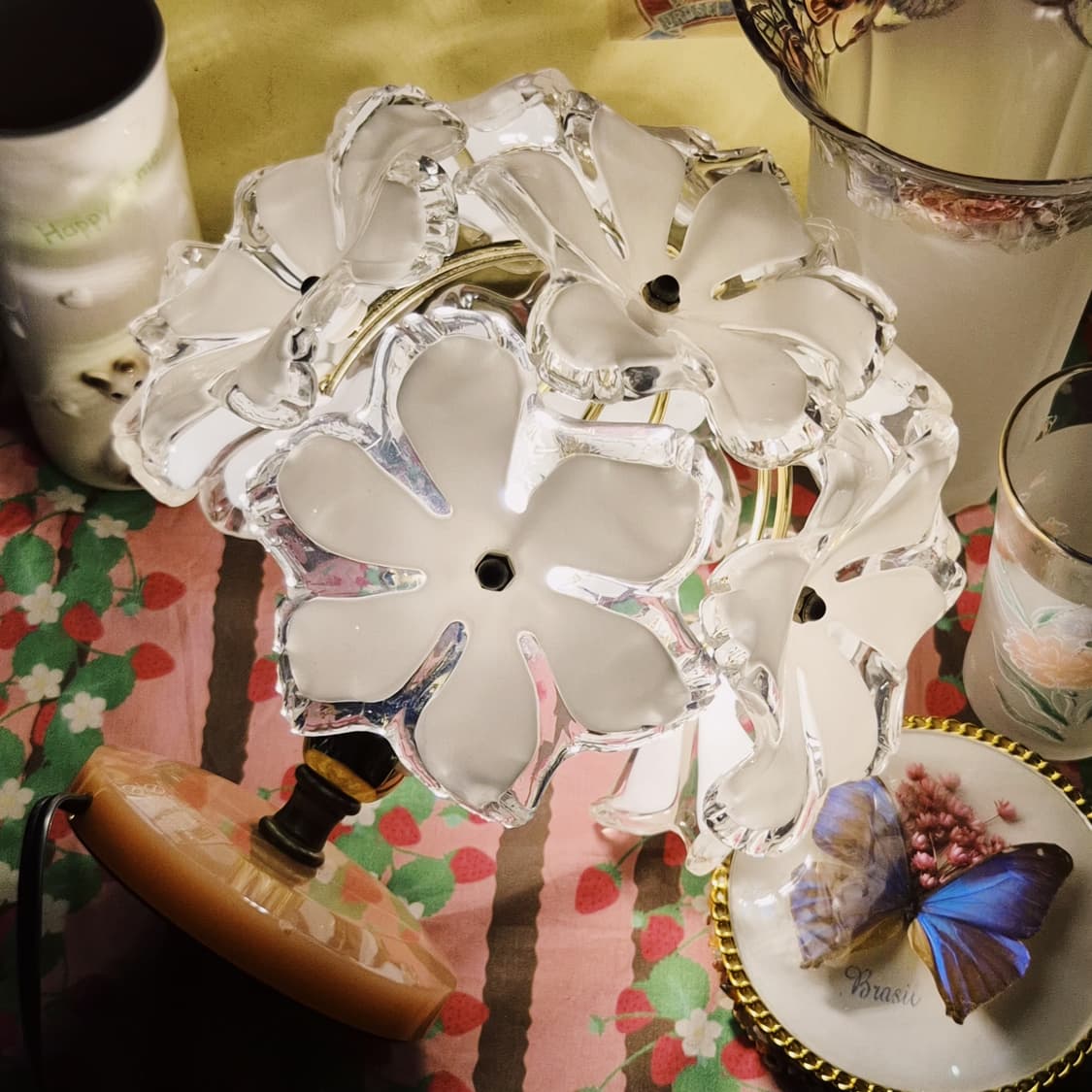 키시마 레트로 핑크 마블 부케 꽃잎 램프 상품이미지8