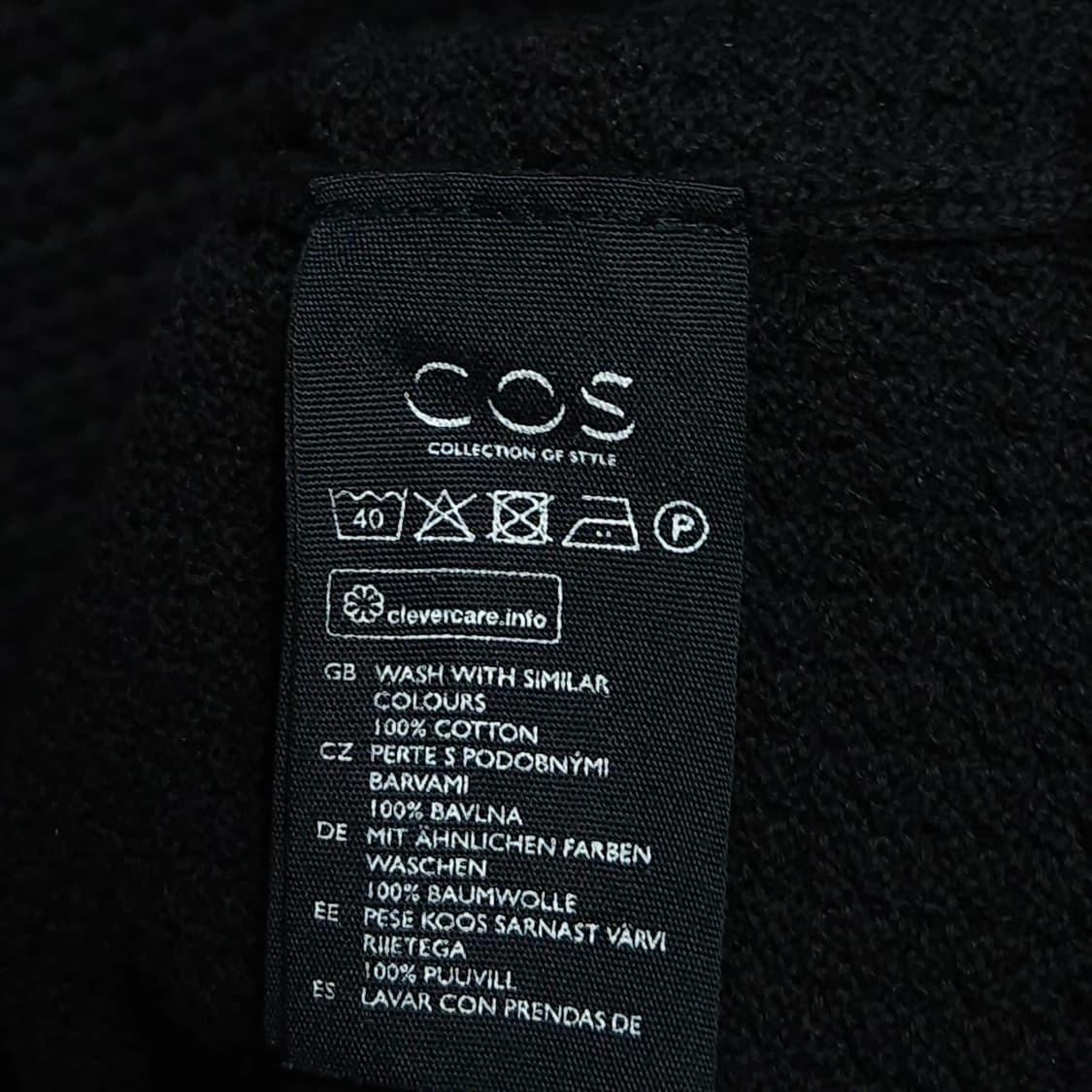 100)COS 코스 우븐짜임 크루넥 니트 크루넥 블랙 상품이미지4