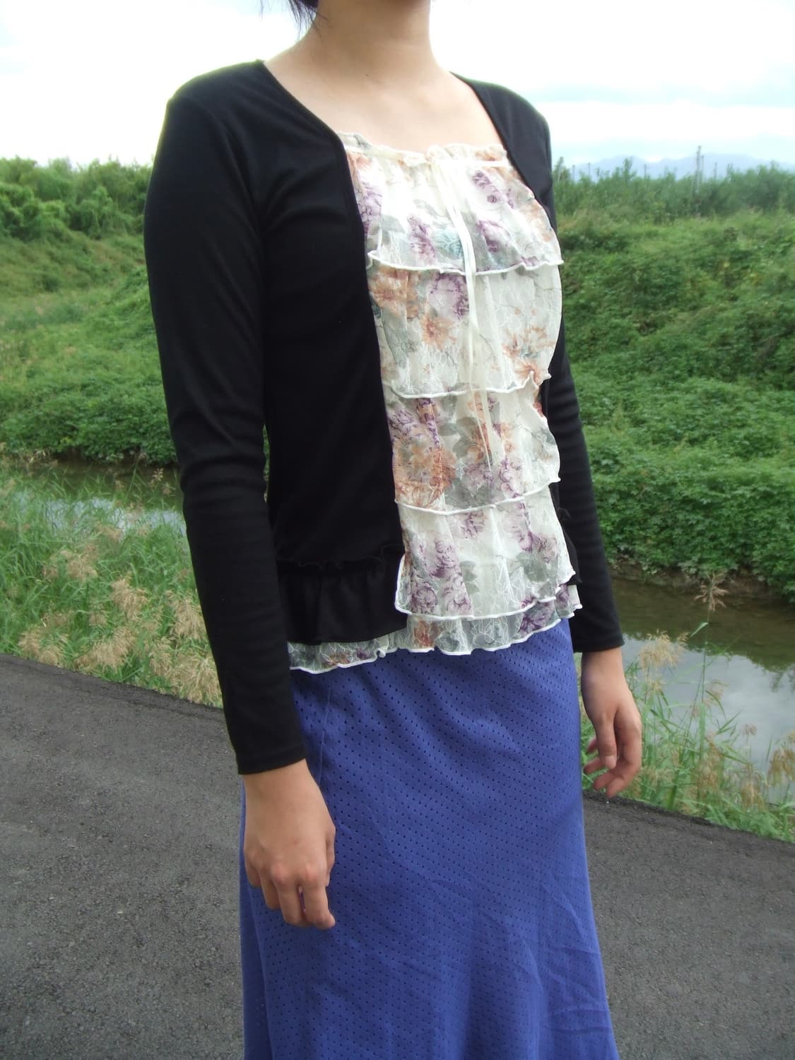Japanese vintage flower frill blouse 상품이미지1