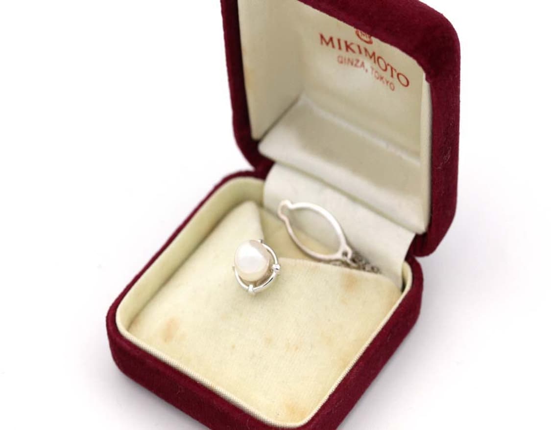 미키모토 천연진주 S등급 핀 뱃지 포인트 빈티지 상품이미지1