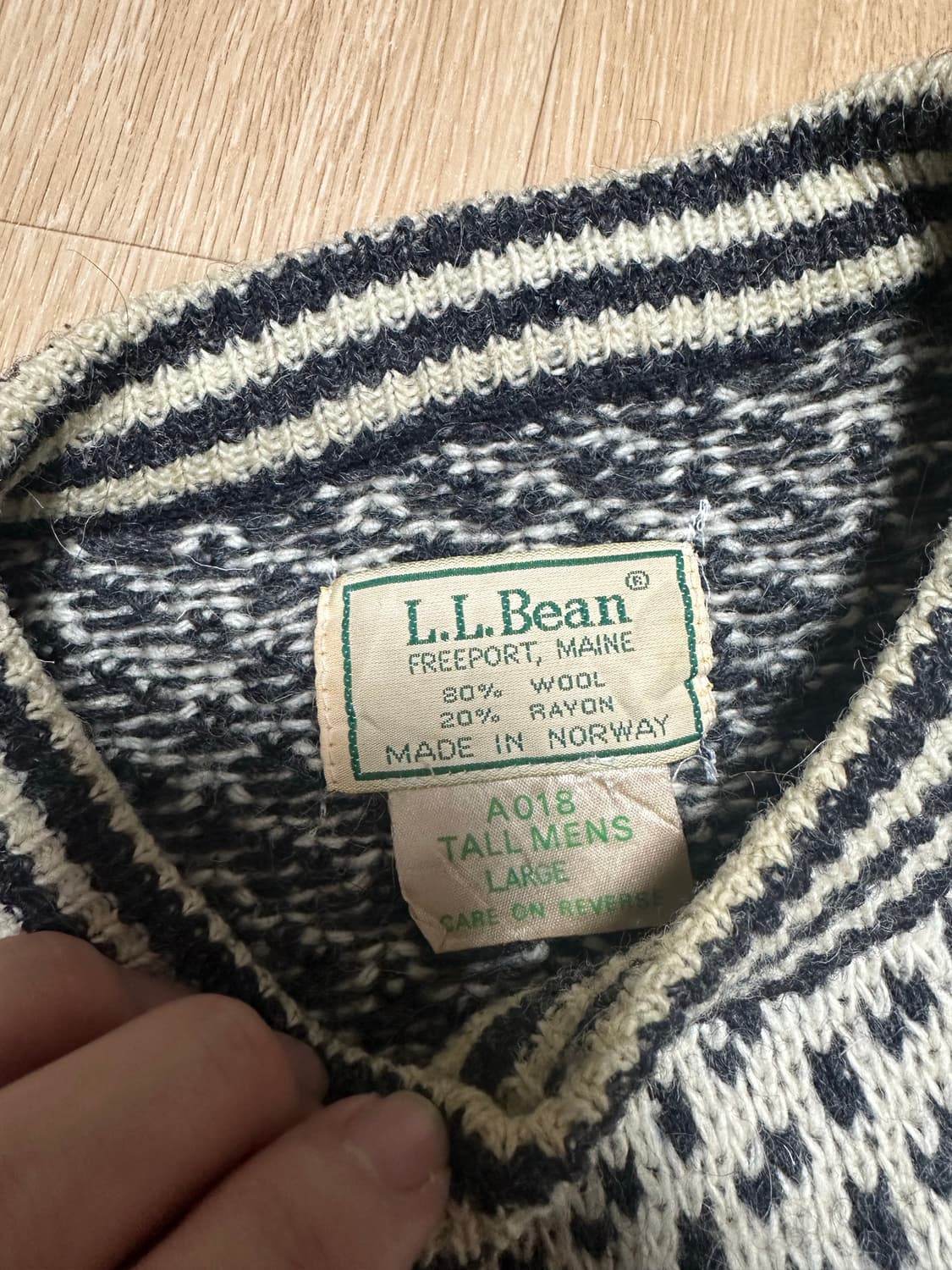 80~90s 엘엘빈 버드아이니트 L(실측XL) 상품이미지4