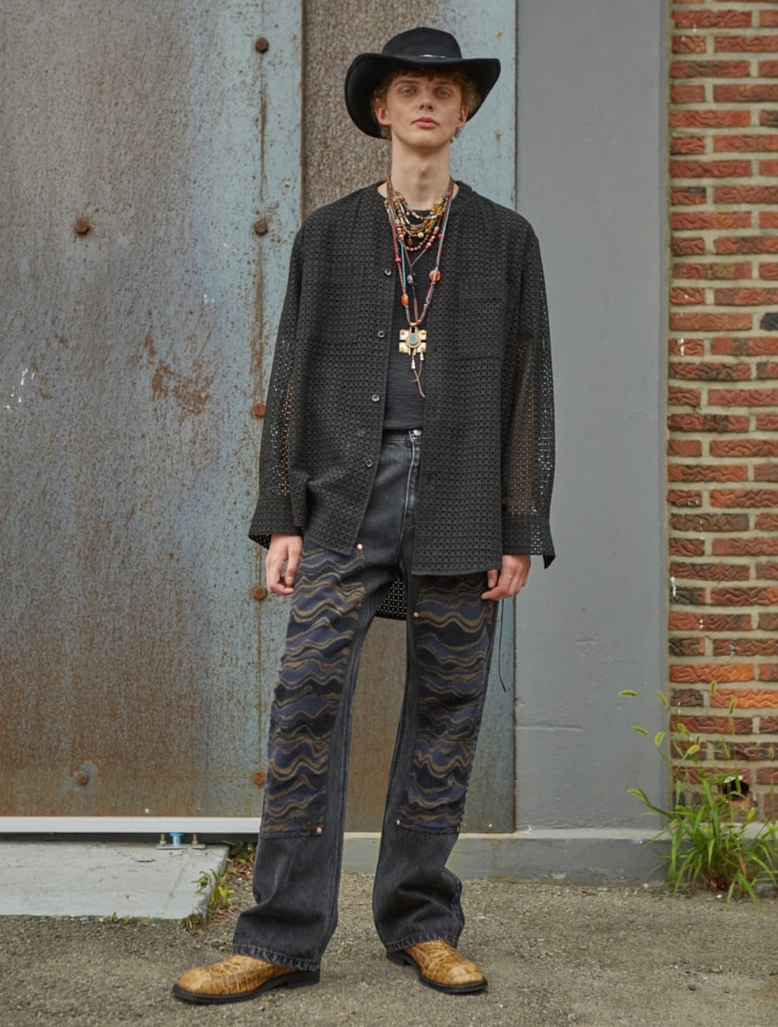 앤더슨벨 에스닉 카펜터 진 (washed black) M 상품이미지4