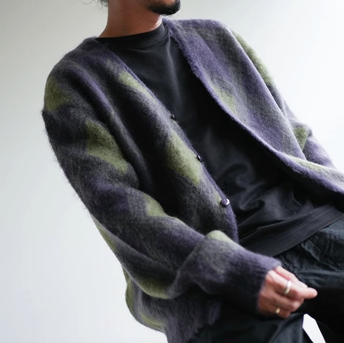 니들스 모헤어 가디건 아가일 라지 사이즈 팝니다 상품이미지1