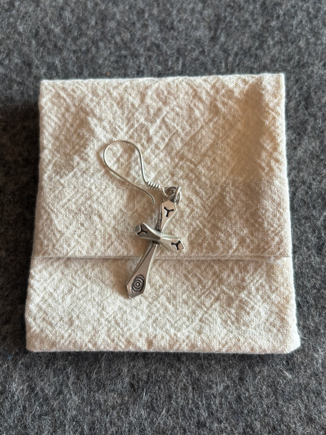 실버 십자가 귀걸이 (낱개) 상품이미지4