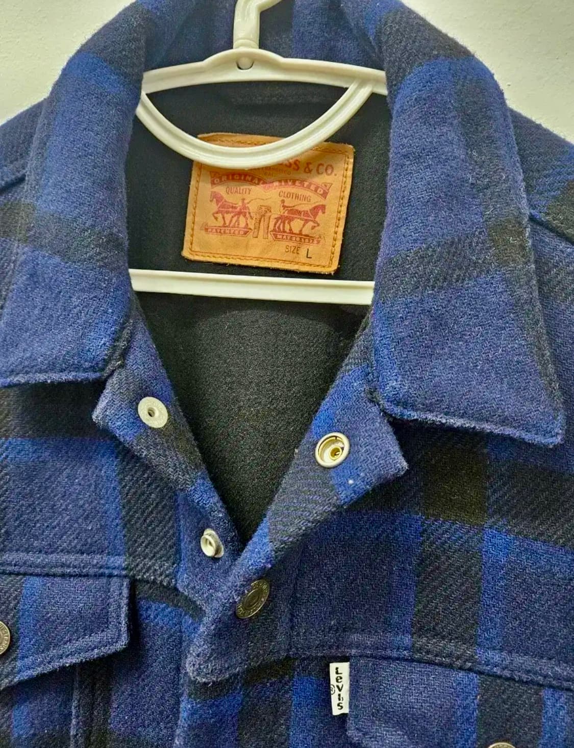 리바이스 울 체크 트러커 자켓 L 상품이미지3