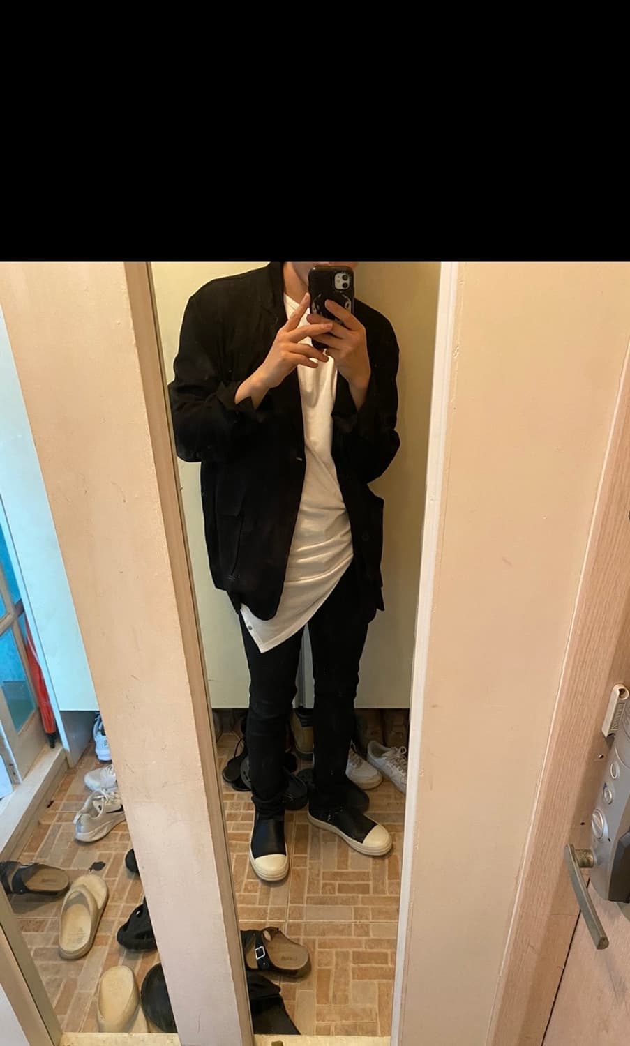 유스 사이드 스냅 슬리브리스 m 블랙, 화이트 상품이미지3