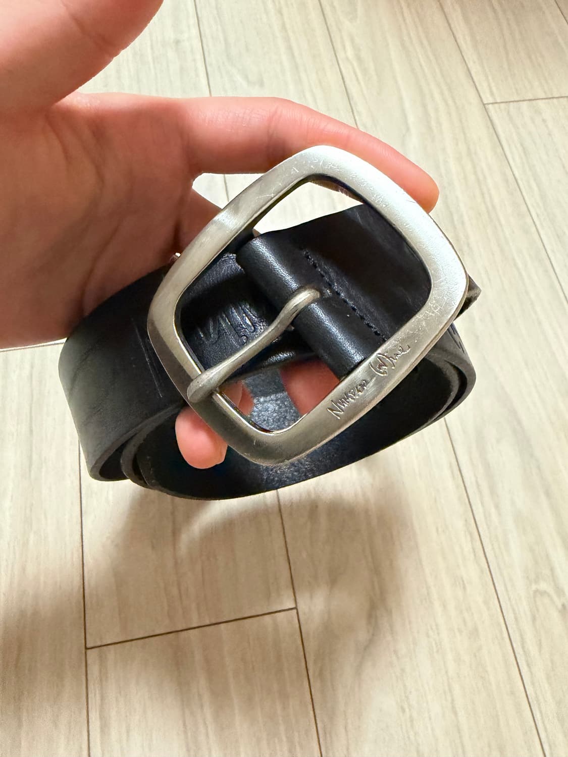 넘버나인 가죽벨트 블랙 상품이미지1