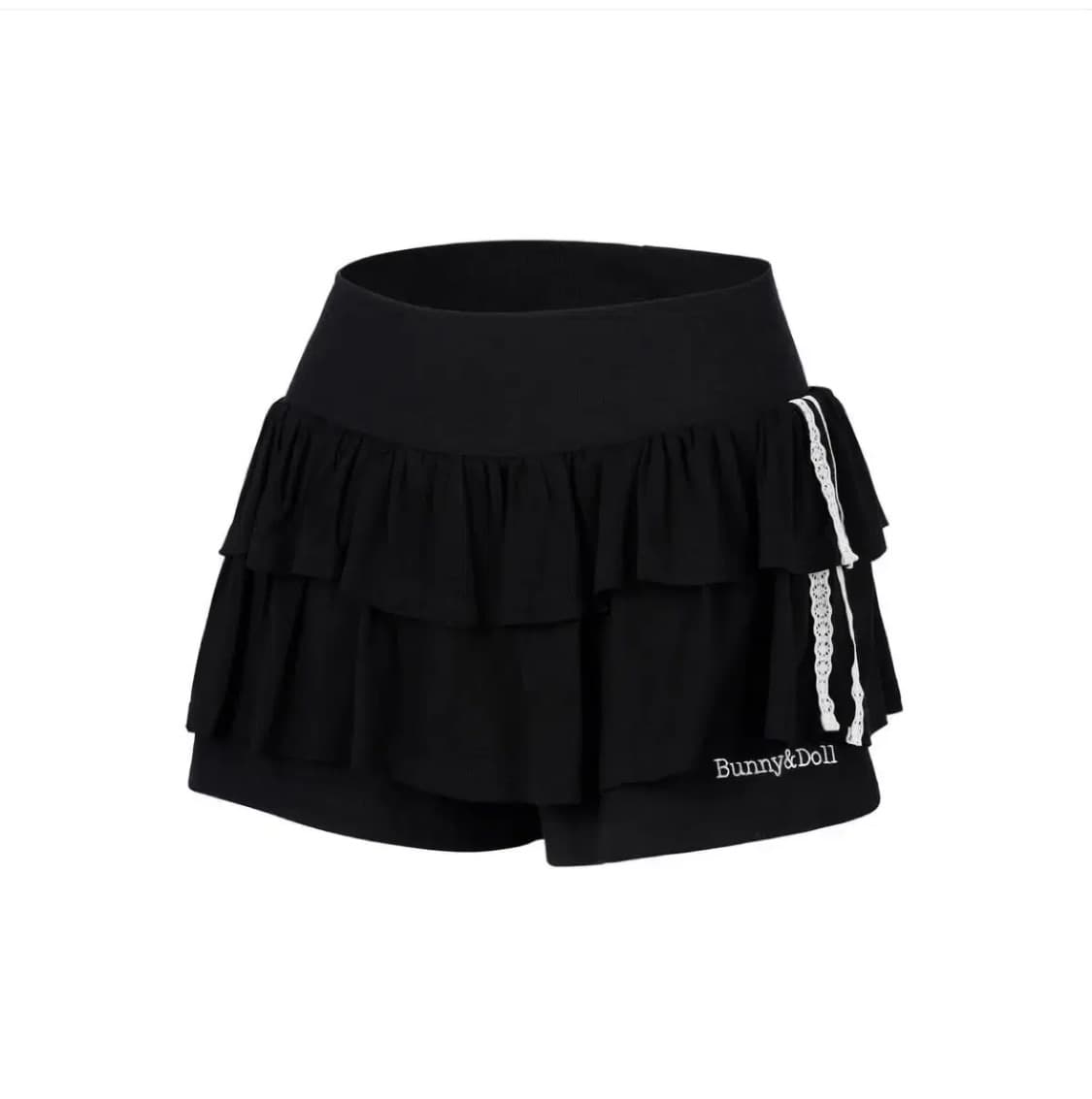 버니앤돌 코튼 프릴 스커트 블랙 상품이미지1