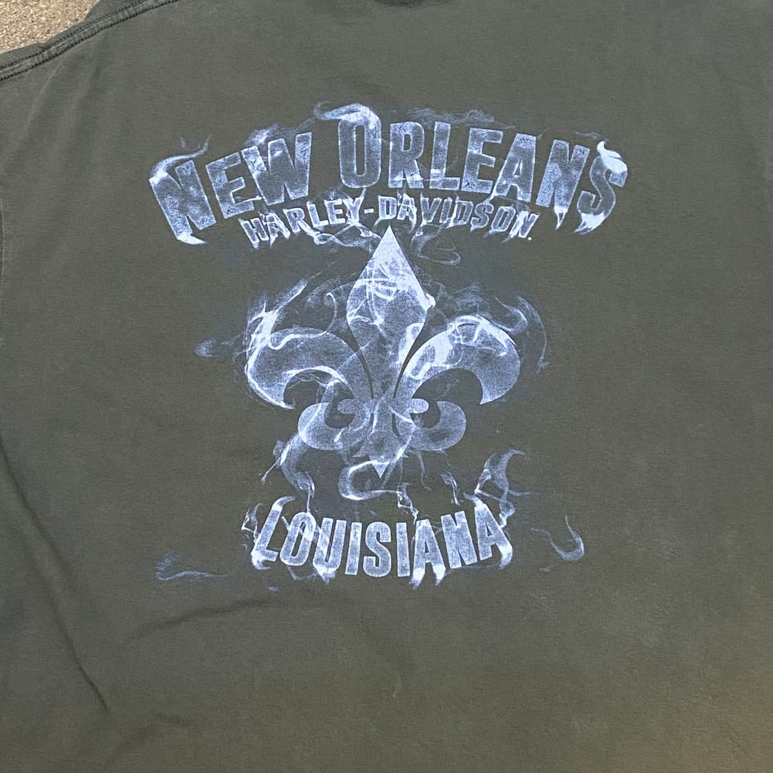 미국 빈티지 할리데이비슨 뉴올리언스 카키 반팔티 상품이미지8