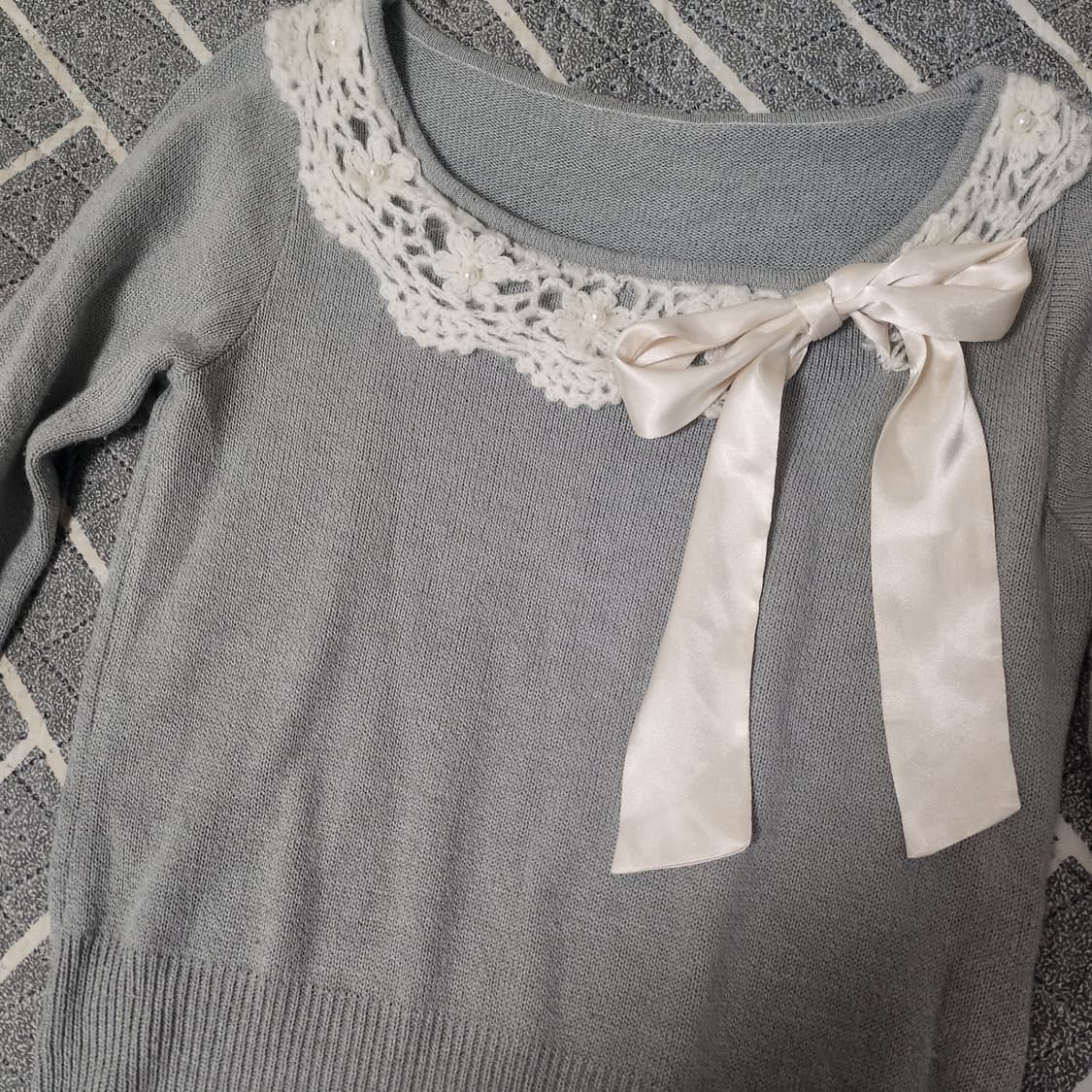 리즈리사 st 달천 로맨틱 갸루 로걀 일본 빈티지 리본 블라우스 니트 상품이미지2