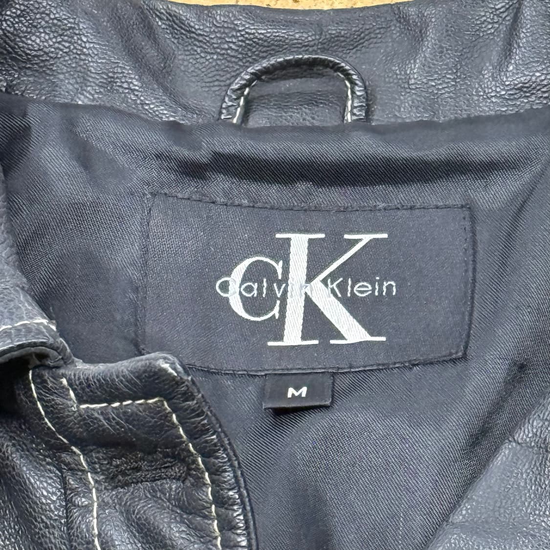 [정품/M] 캘빈클라인 블랙 가죽 자켓 b10 상품이미지5