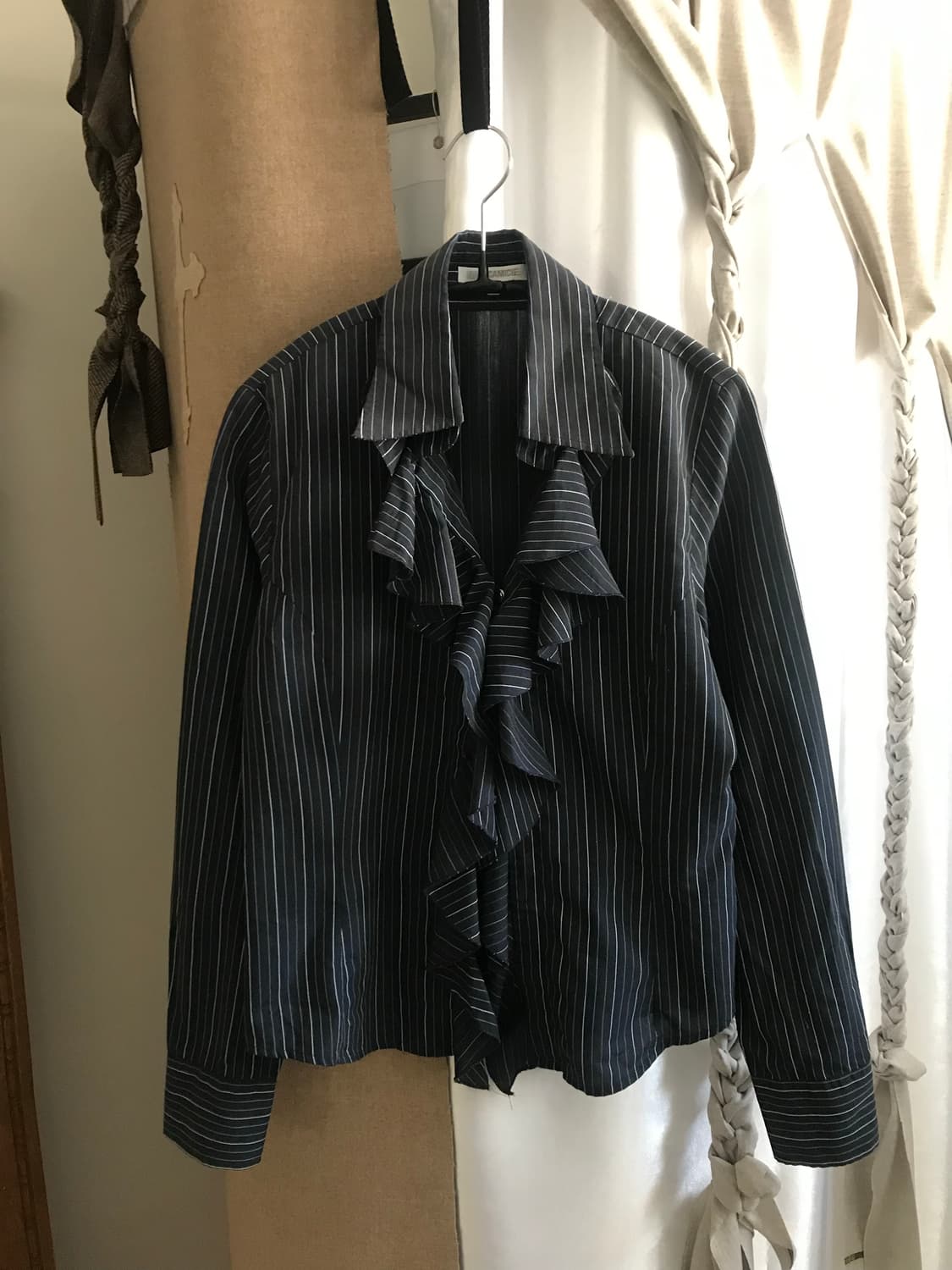 vintage frill stripe shirts 상품이미지1