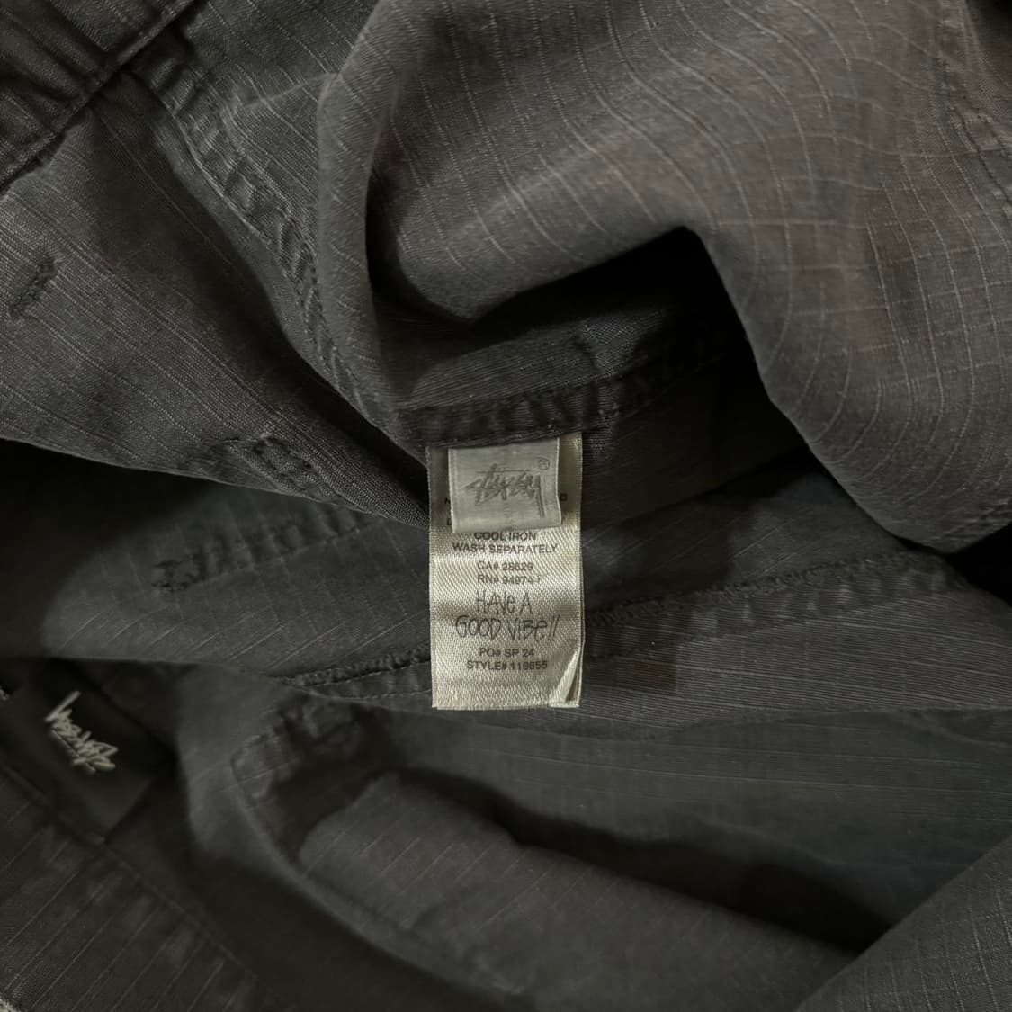 스투시 피그먼트 다이드 나이코 플라이트 팬츠 블랙 상품이미지4