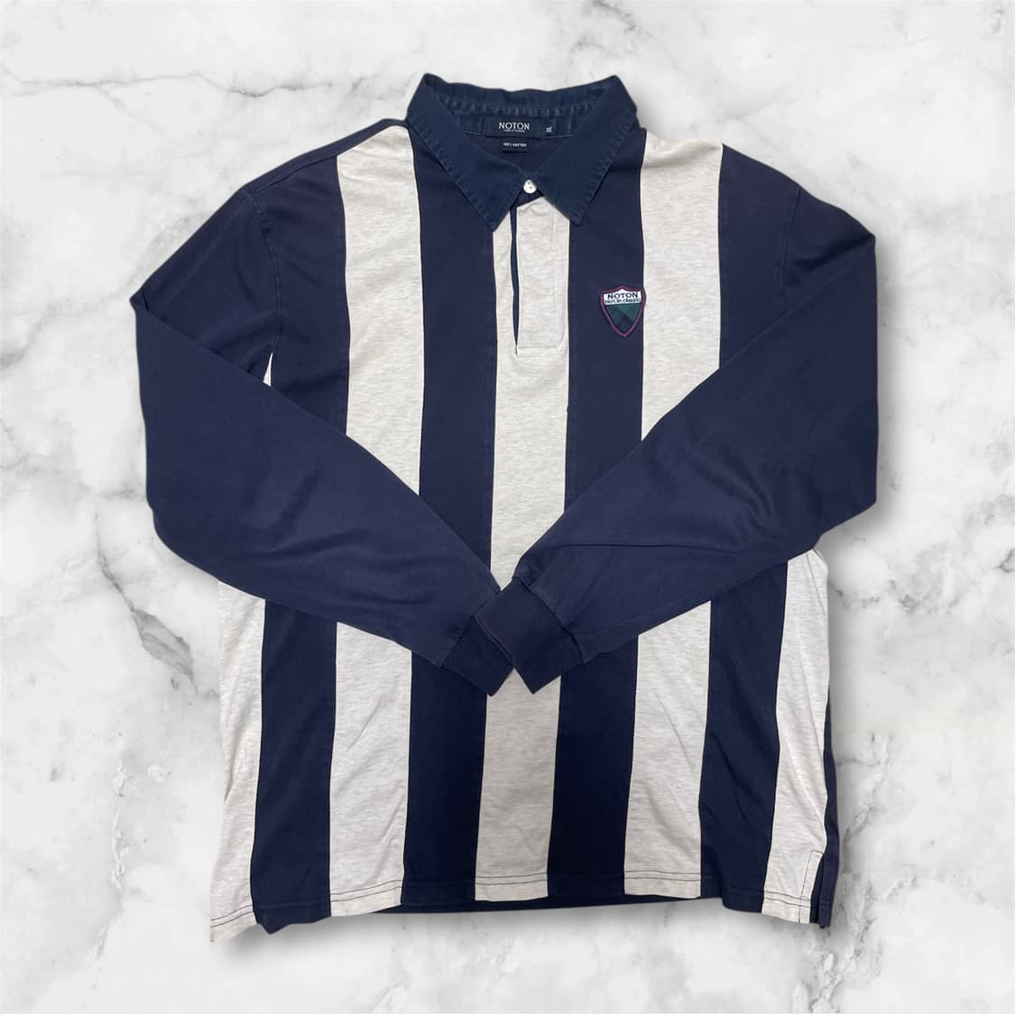 NOTON - 스트라이프 럭비 카라티 (L 추천) 상품이미지1