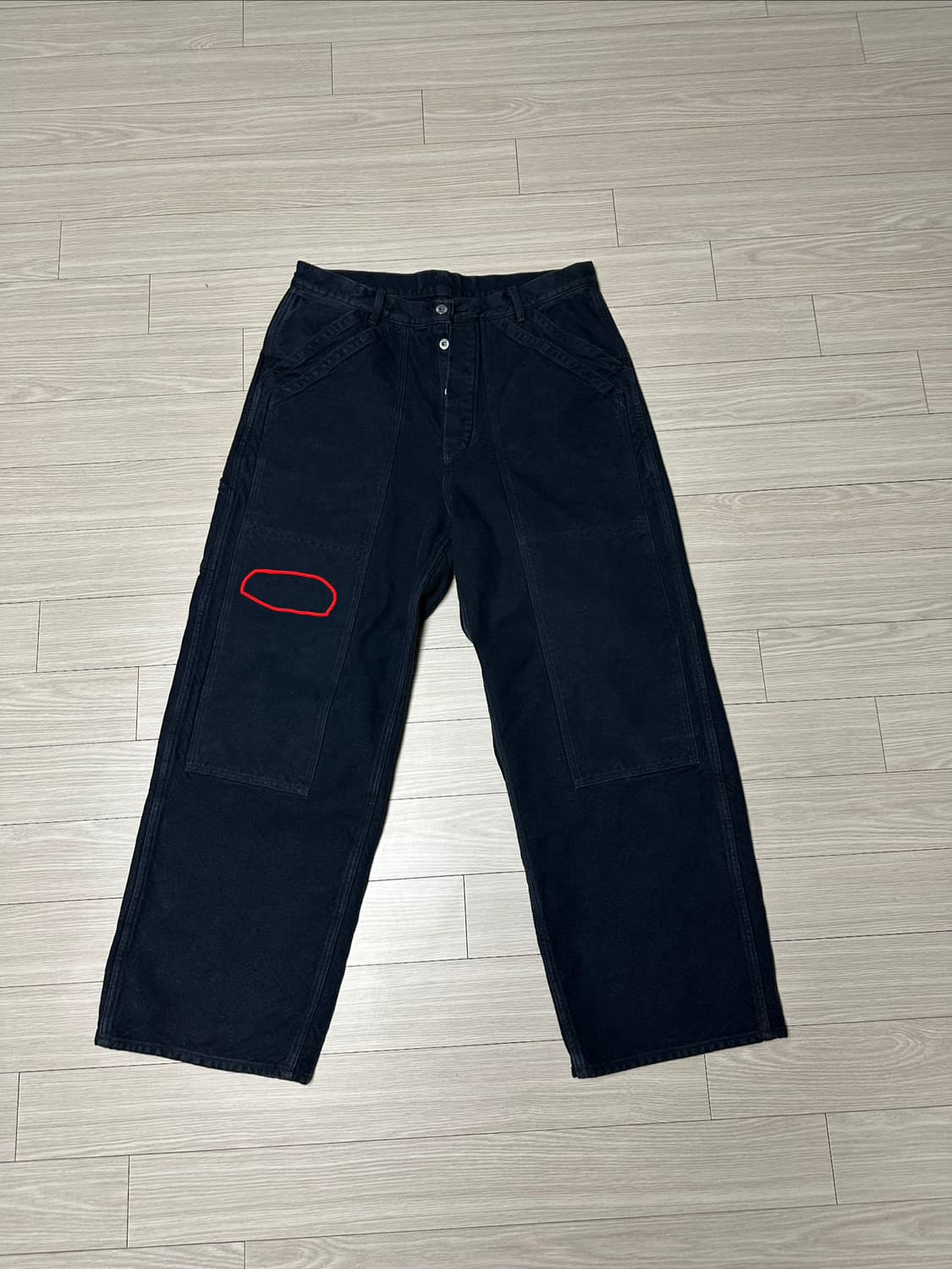 2size) 아프레쎄 더블니 팬츠 블랙 상품이미지2