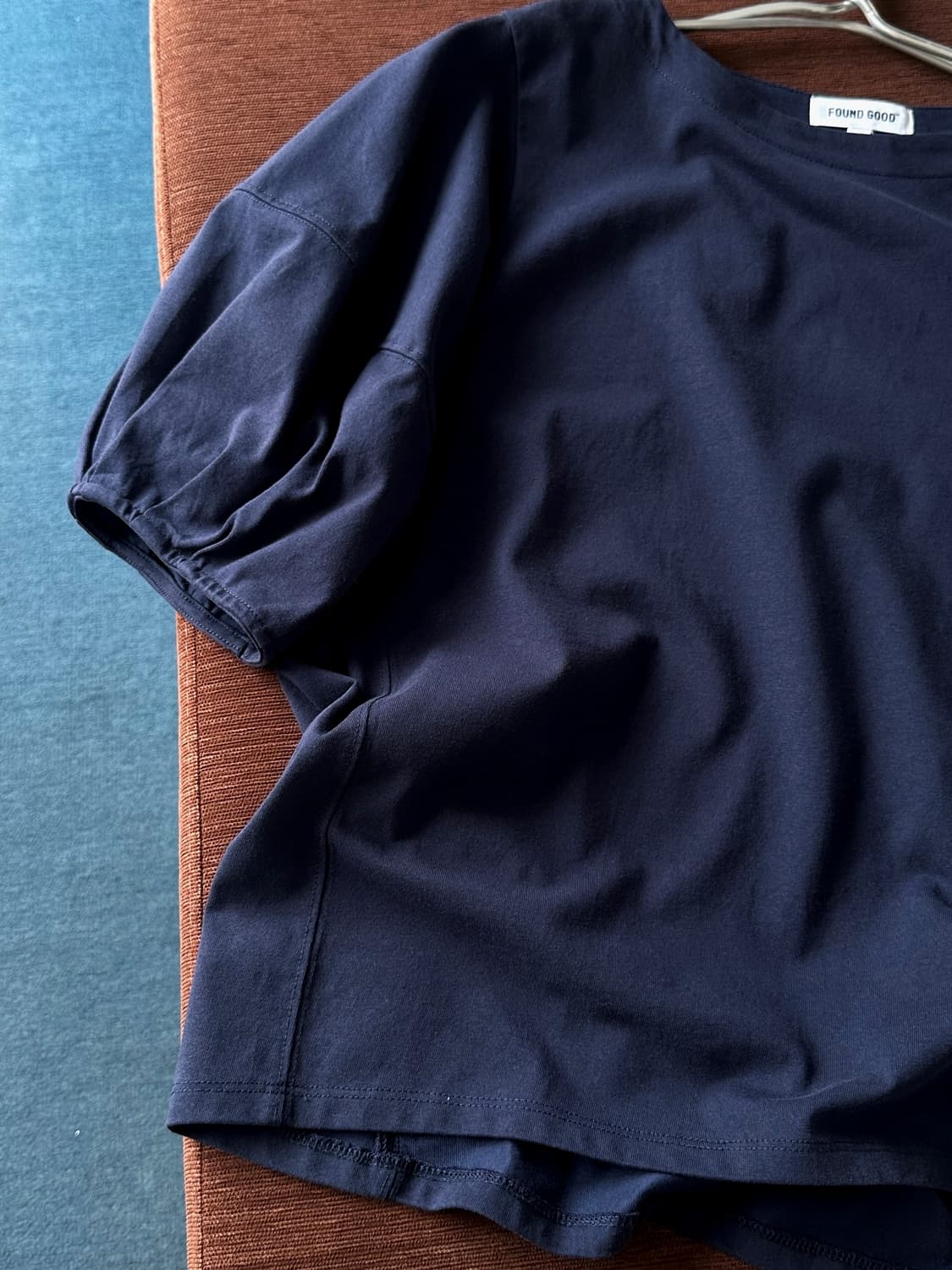 Cotton puff sleeve design pullover top 상품이미지2