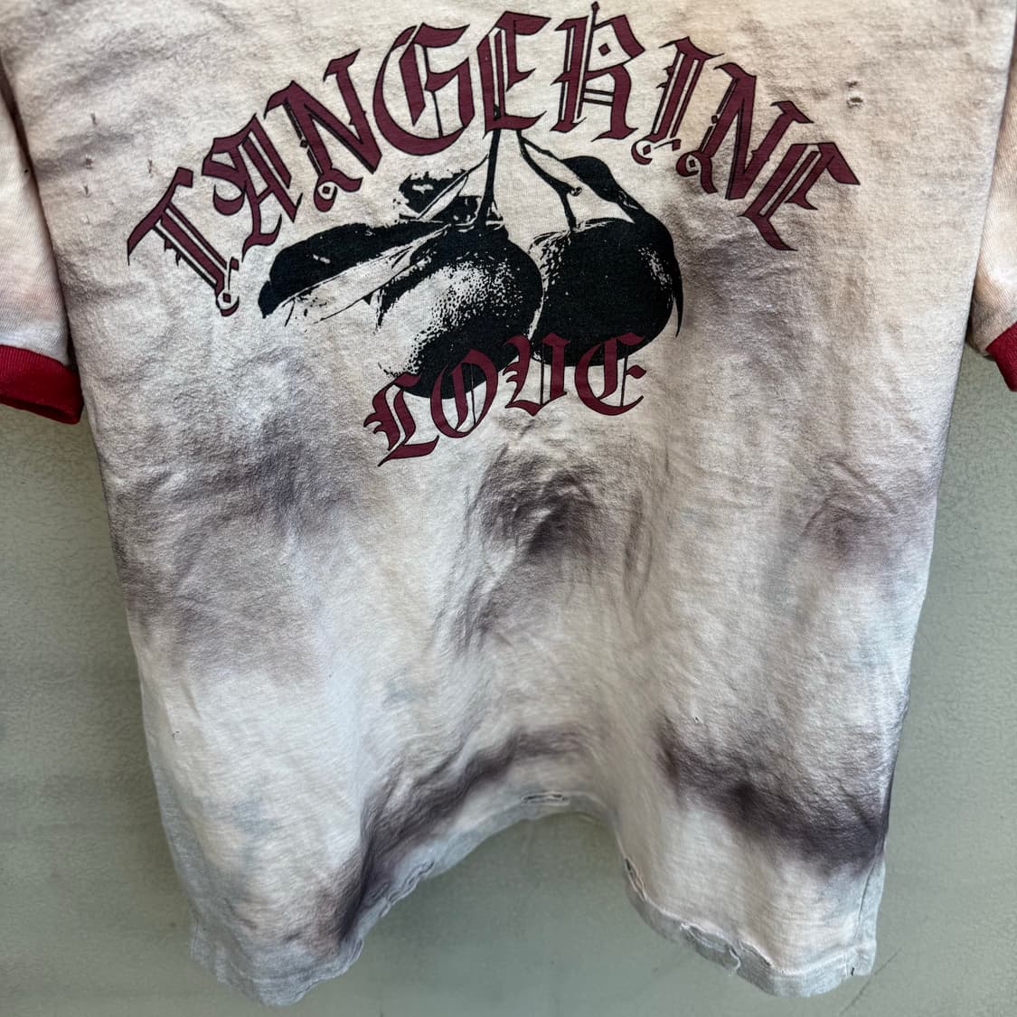 Vintage bleach faded Chicago 링거 반팔티 상품이미지3