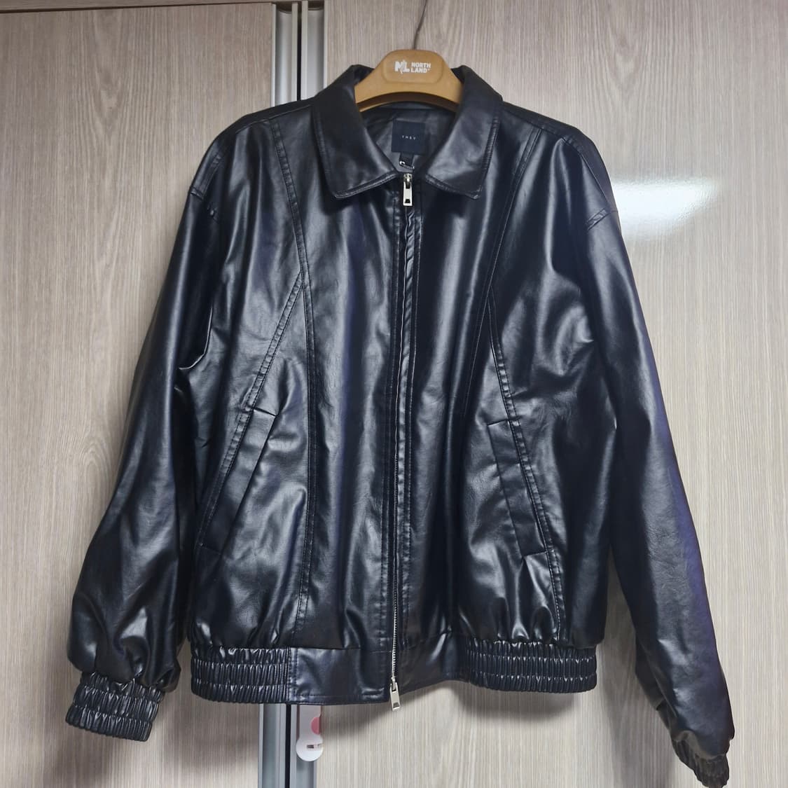 새상품 비건 레더 카라 자켓 L~XL 상품이미지2