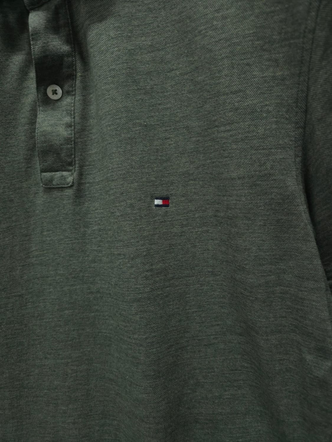 ​타미힐피거 슬림핏 멜란지 카키 피케 카라티 (100) 상품이미지3