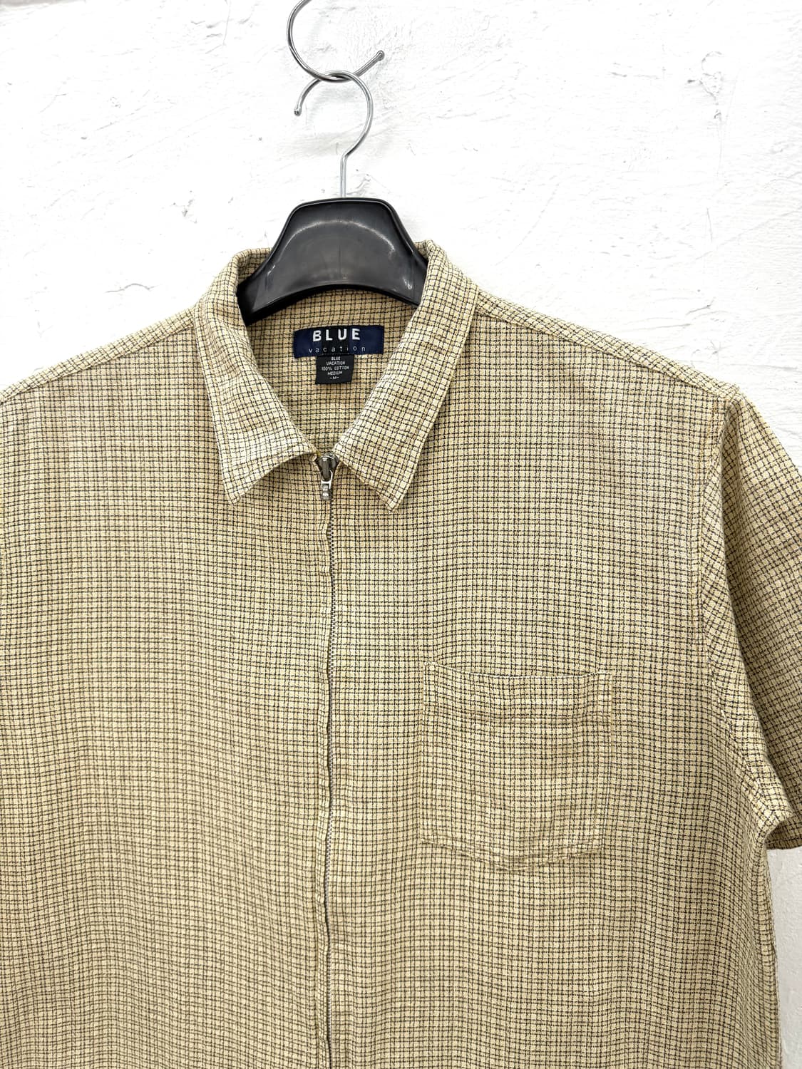 blue vacation 반팔 체크 집업 상품이미지2
