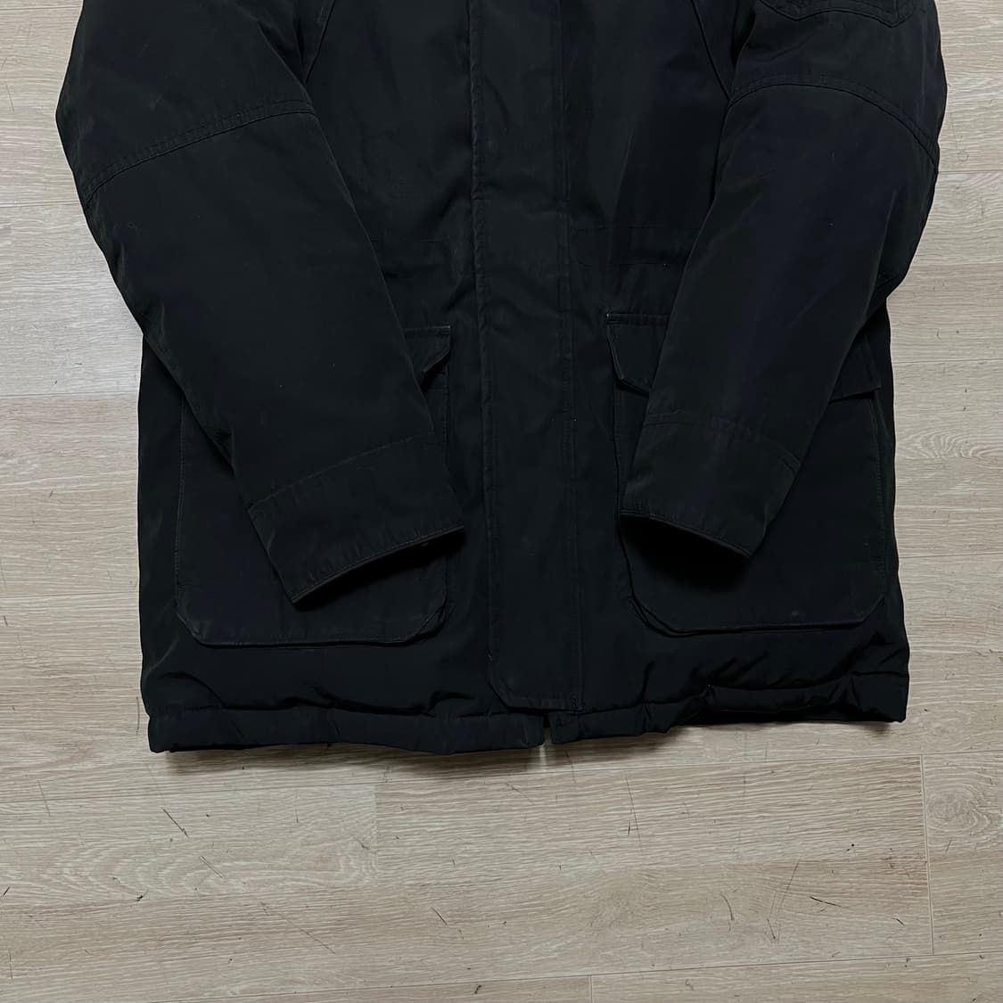 이스트쿤스트 덕다운 밀리터리 후드 파카 패딩 점퍼 [블랙] L/100 상품이미지3