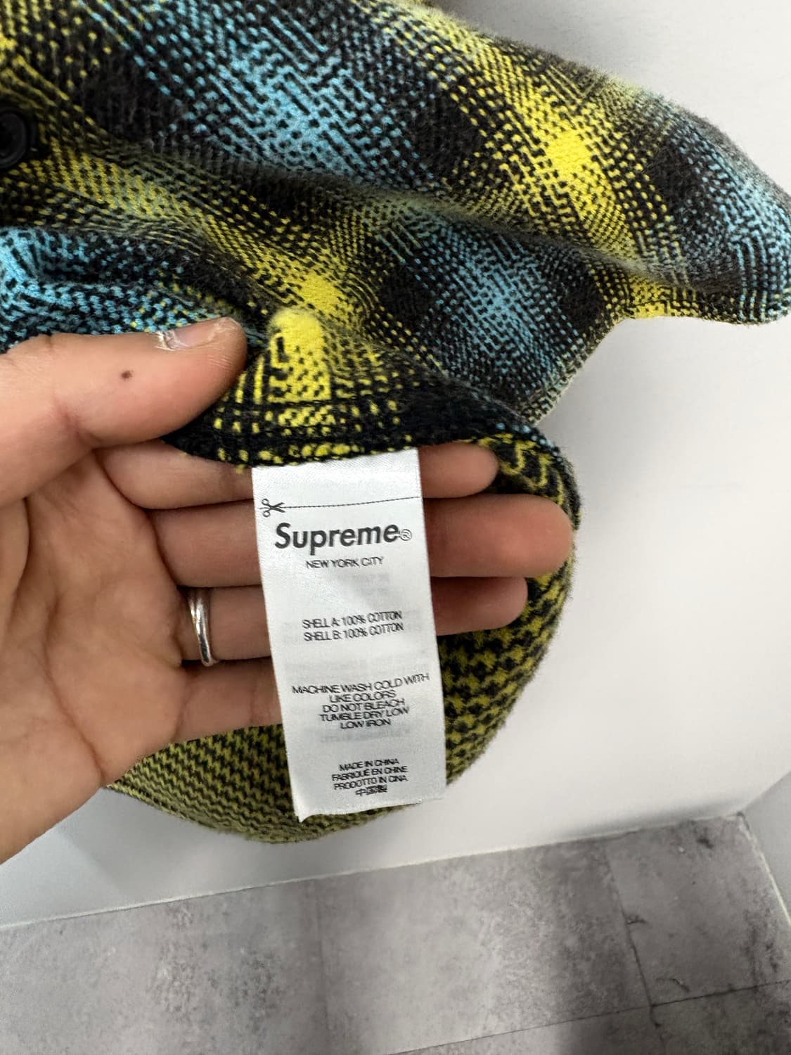 슈프림 23FW 하운즈투스 플레이드 플란넬 옐로우셔츠 A3752 상품이미지7