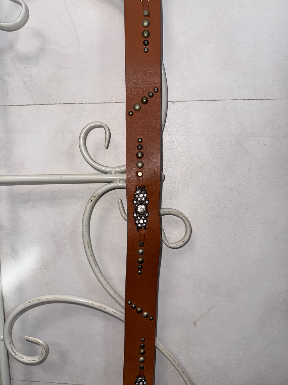 Brown cubic stud buckle belt 상품이미지5