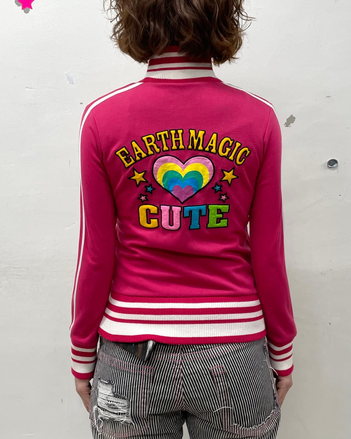 Retro heart star pink track top  상품이미지3
