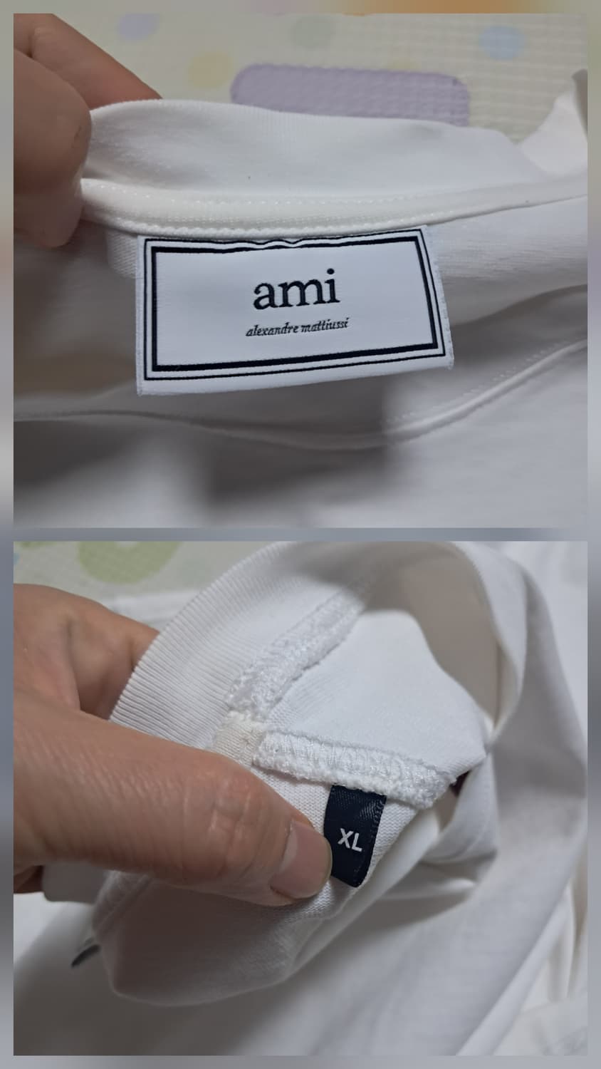 아미 AMI 하트 로고 화이트 반팔티 XL 루즈핏 상품이미지10