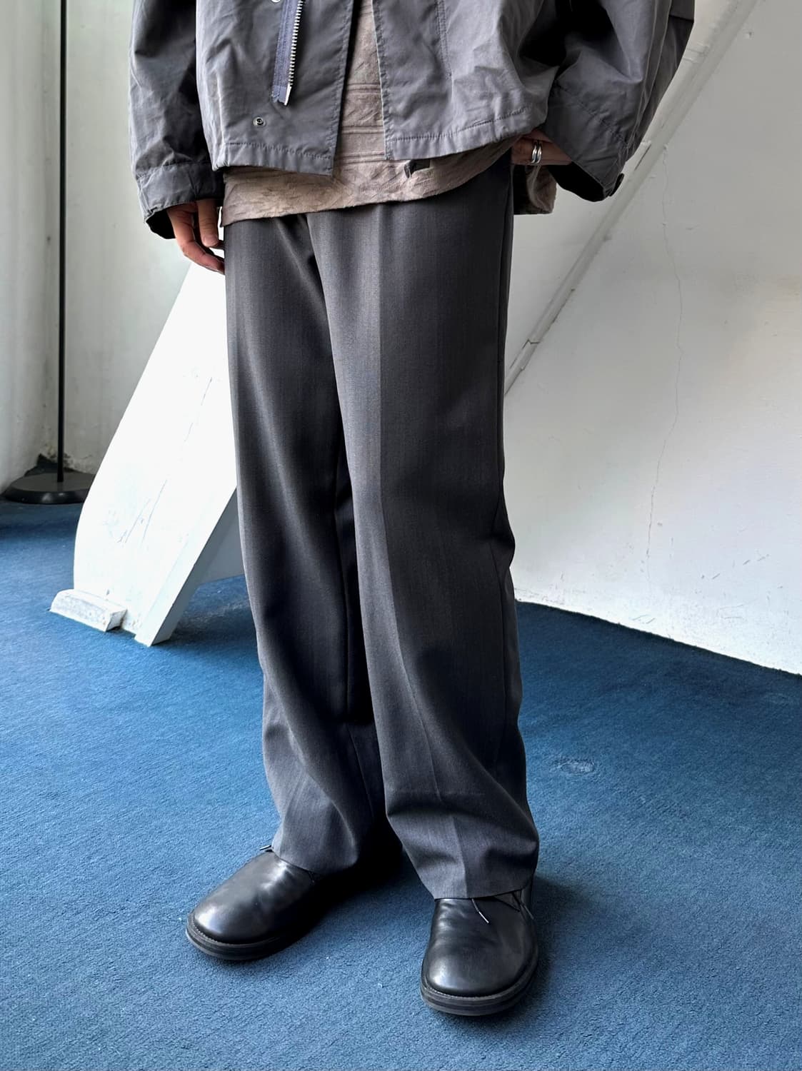 1 pleats patterned wool trousers 상품이미지2