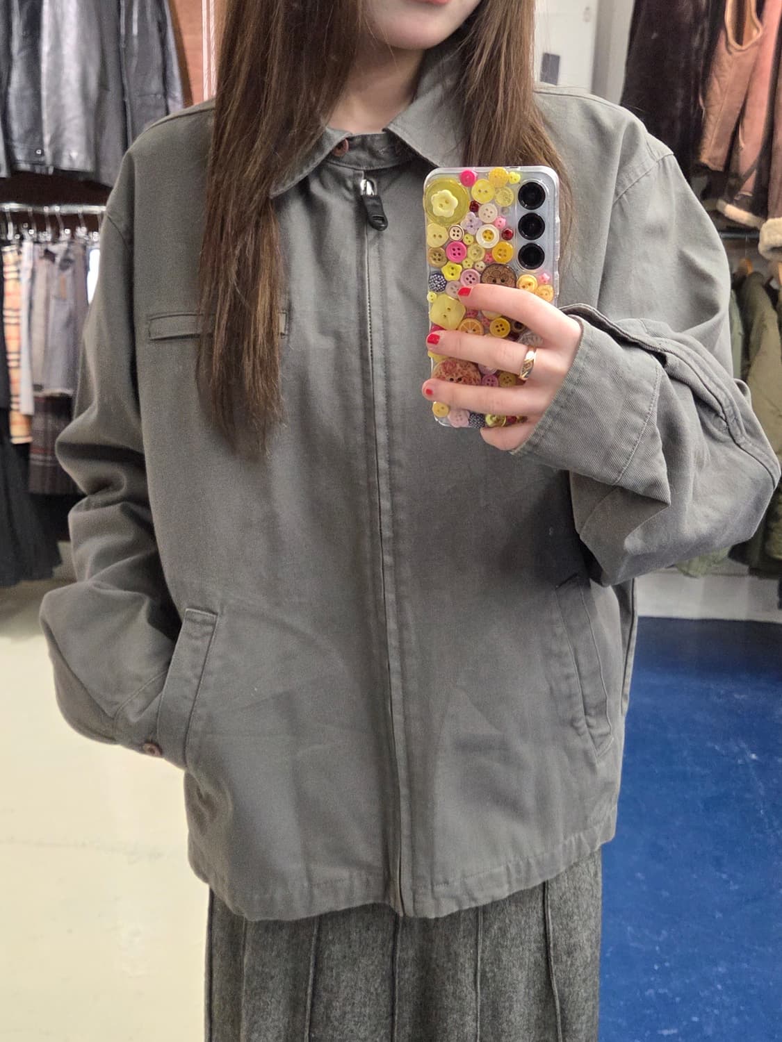 YSL 입생로랑 jeans 커프로고 스윙탑 자켓 상품이미지2