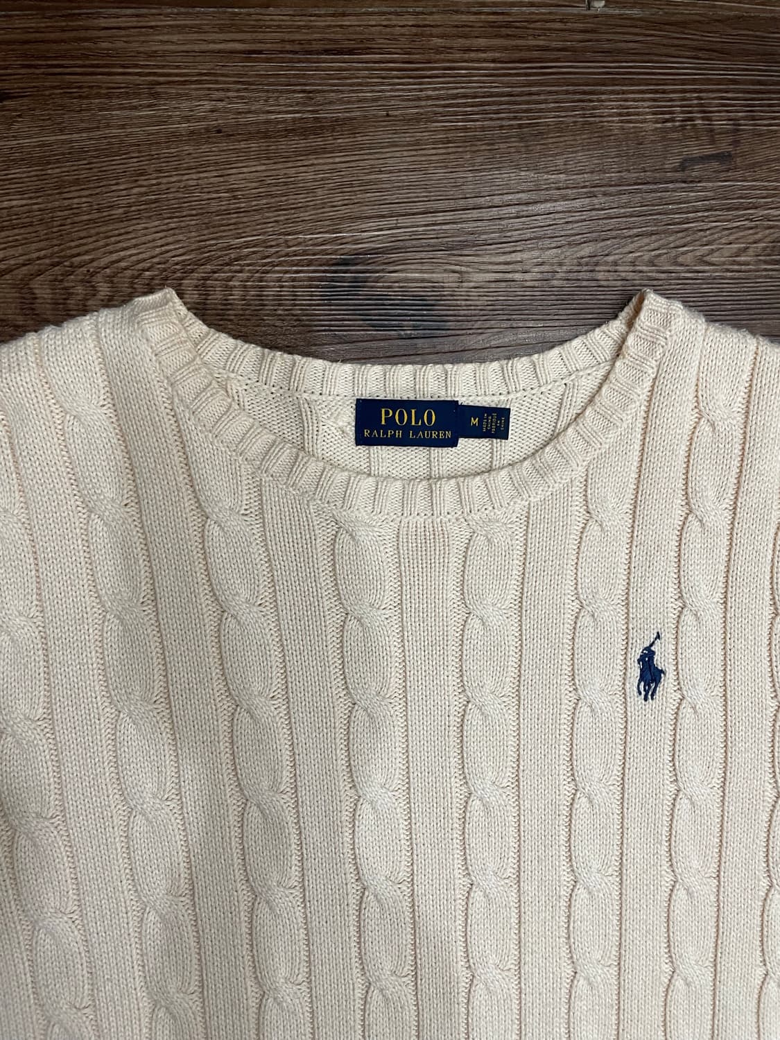 폴로 랄프로렌 케이블 니트 코튼 스웨터 아이보리 상품이미지2