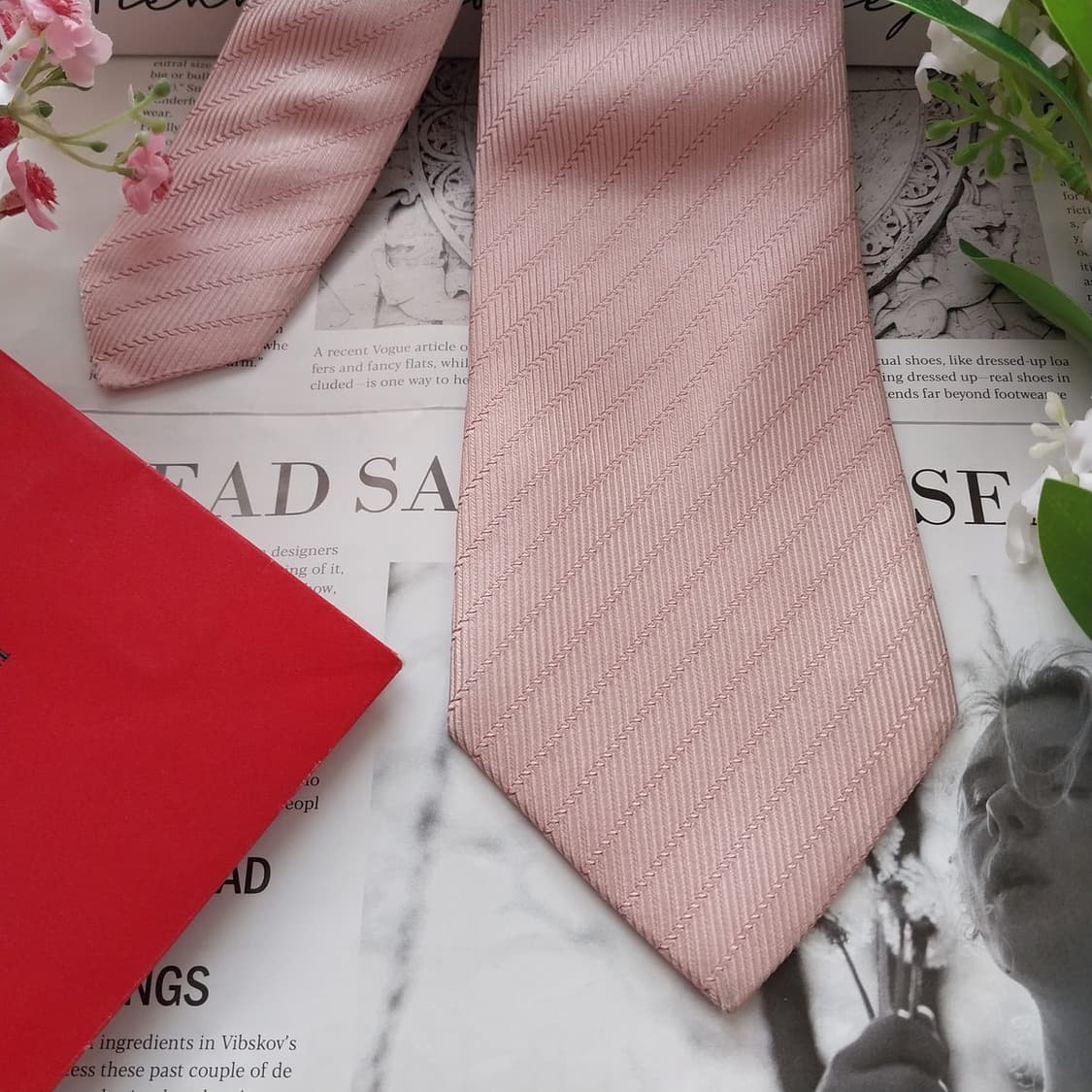 엠포리오 아르마니 실크 핑크 헤링본 넥타이 9cm A등급 K1515
 상품이미지4