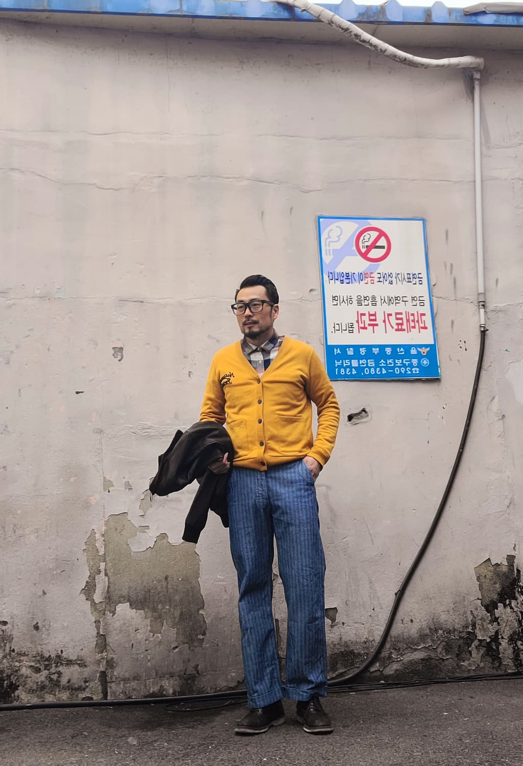 웨어하우스 덕디거 블루 헤링본 워크 팬츠 상품이미지1