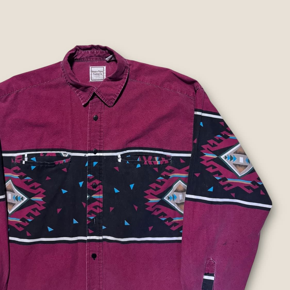 90s 나바호 패턴 웨스턴 셔츠 L 상품이미지3