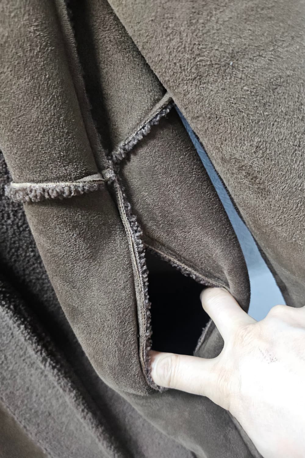 리버시블 카멜  뽀글이 무스탕  코트 L 상품이미지3