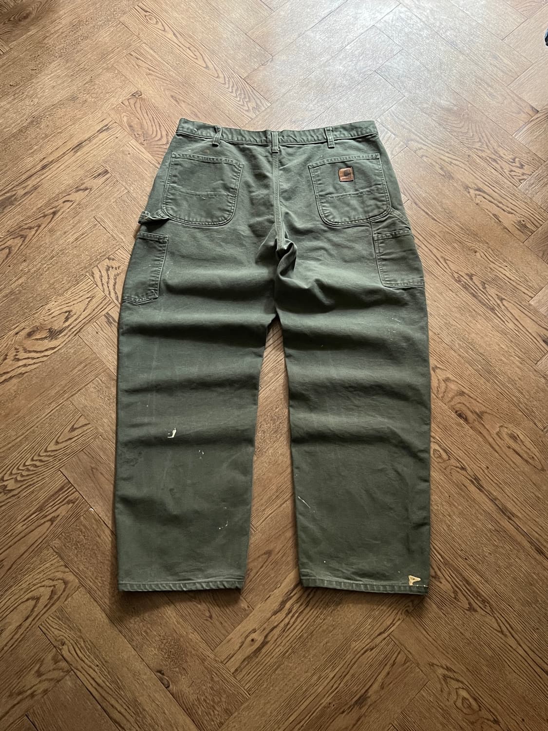 [38]칼하트 USA 빈티지 페인팅 모스그린 싱글니 워크 팬츠 M14 상품이미지2