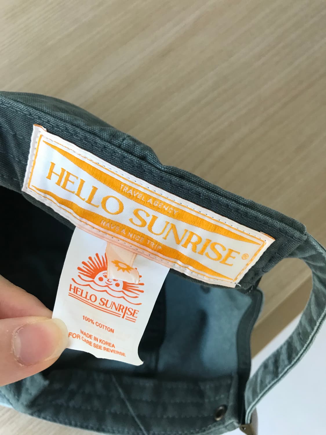 헬로 선라이즈 그린 캡 일자챙 상품이미지3